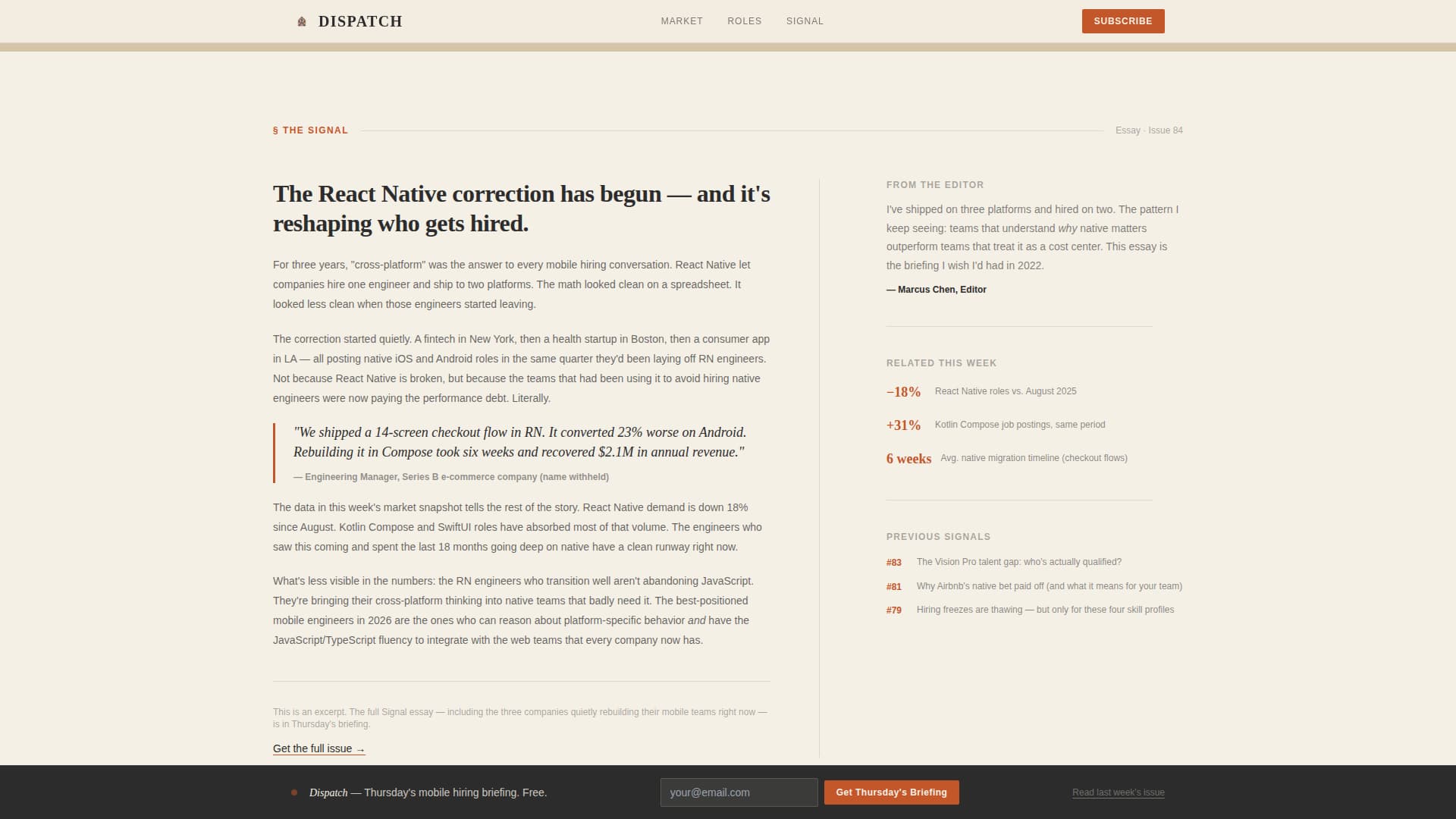Dispatch - Authoritative Mobile Landing Page Template
