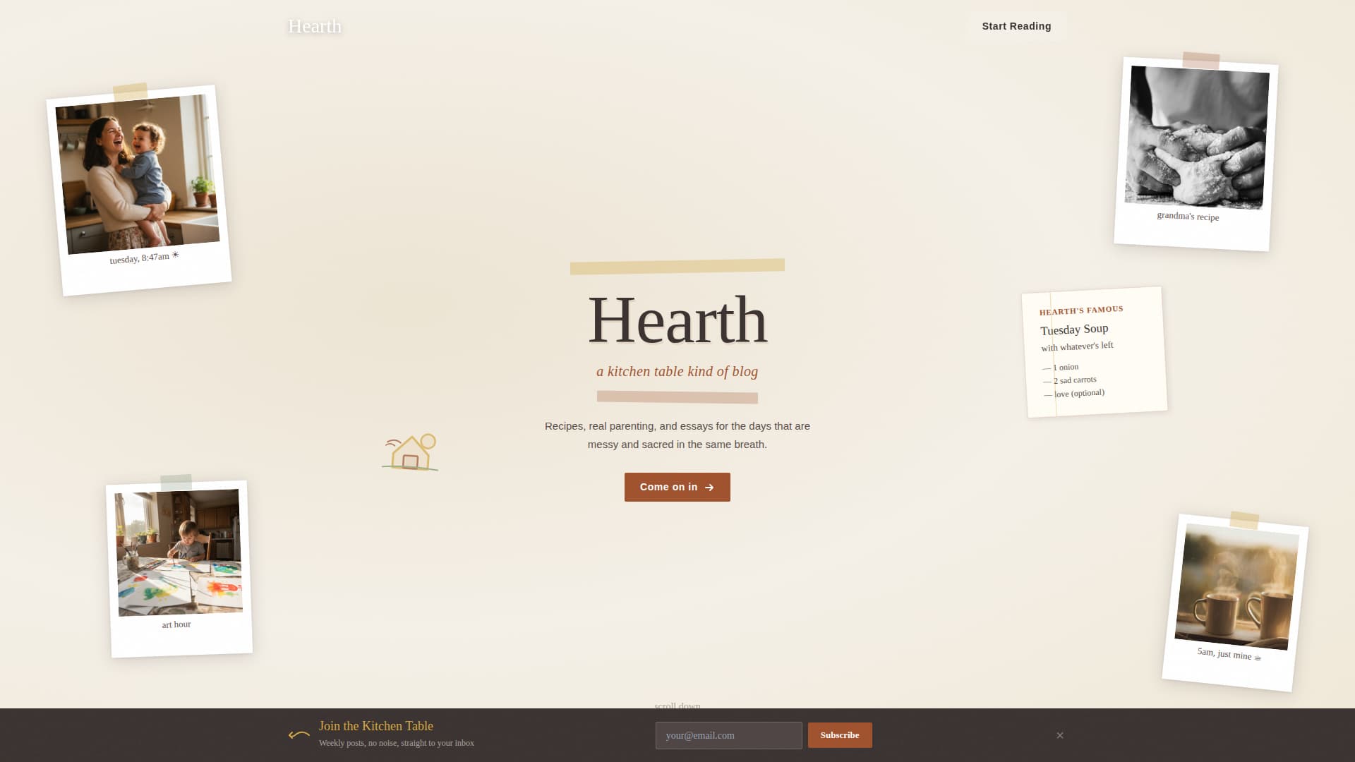 Hearth - Heartfelt Mom Blog Landing Page Template