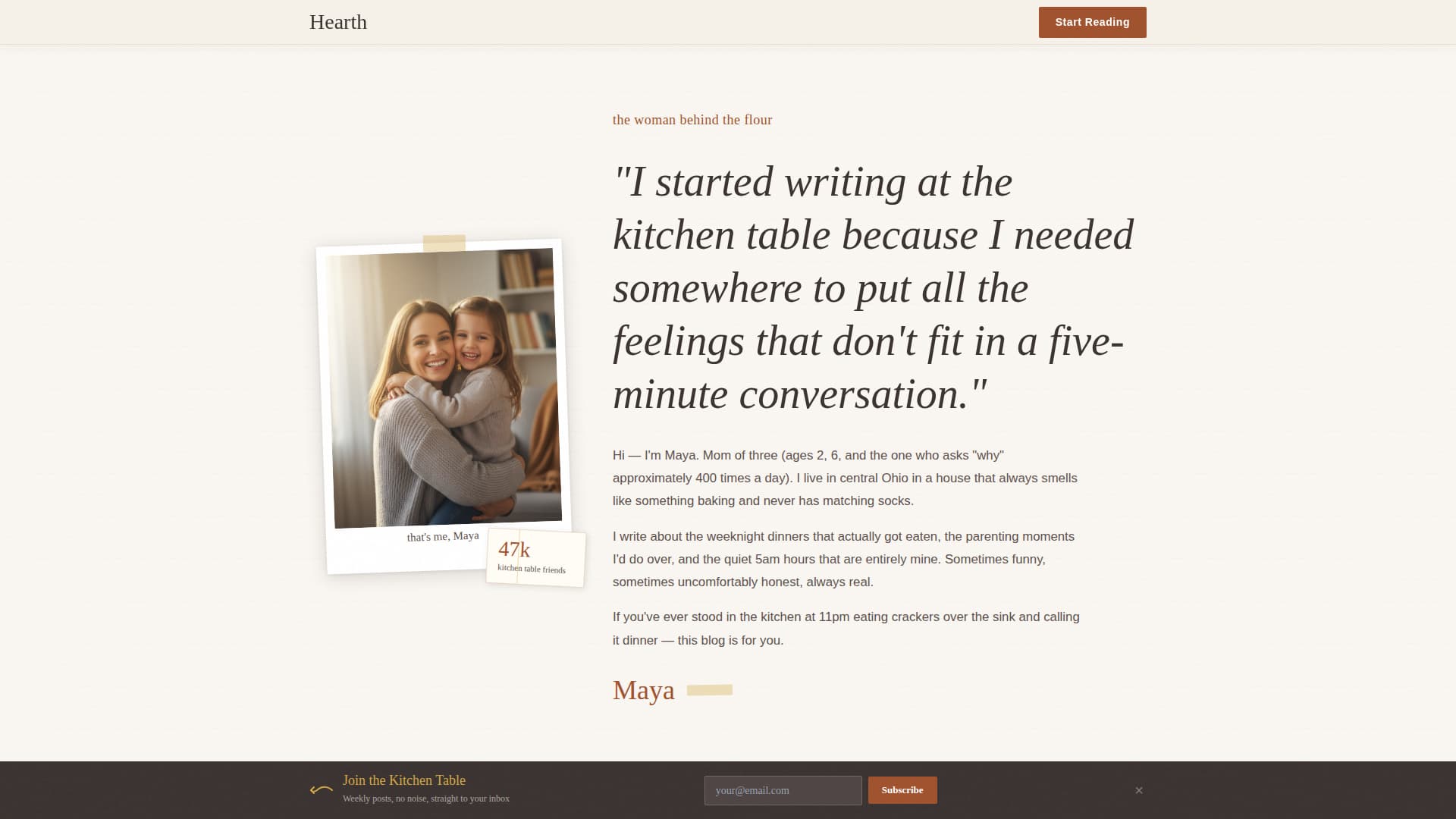 Hearth - Heartfelt Mom Blog Landing Page Template