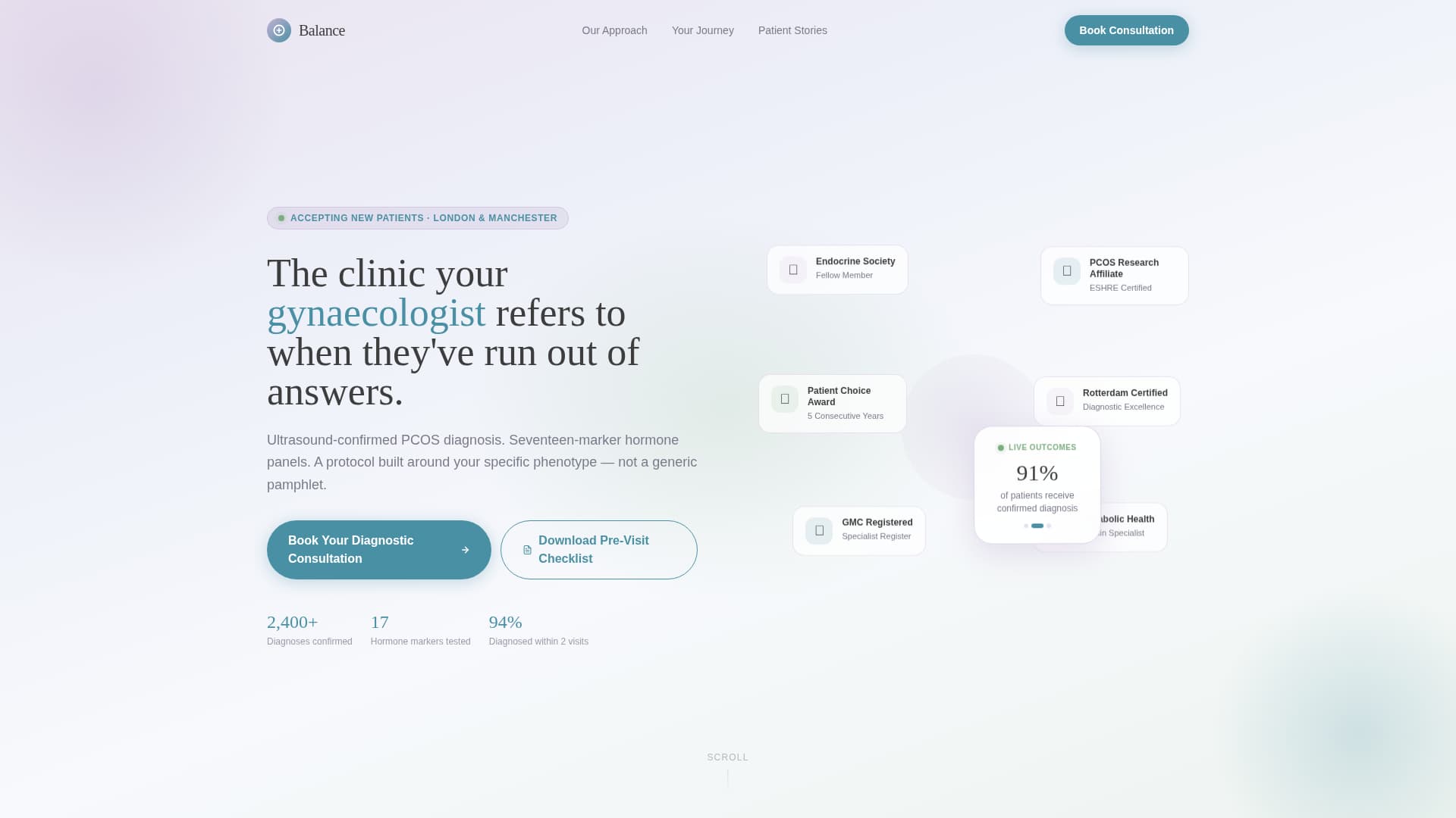 Balance - Trusted PCOS Specialist Landing Page Template