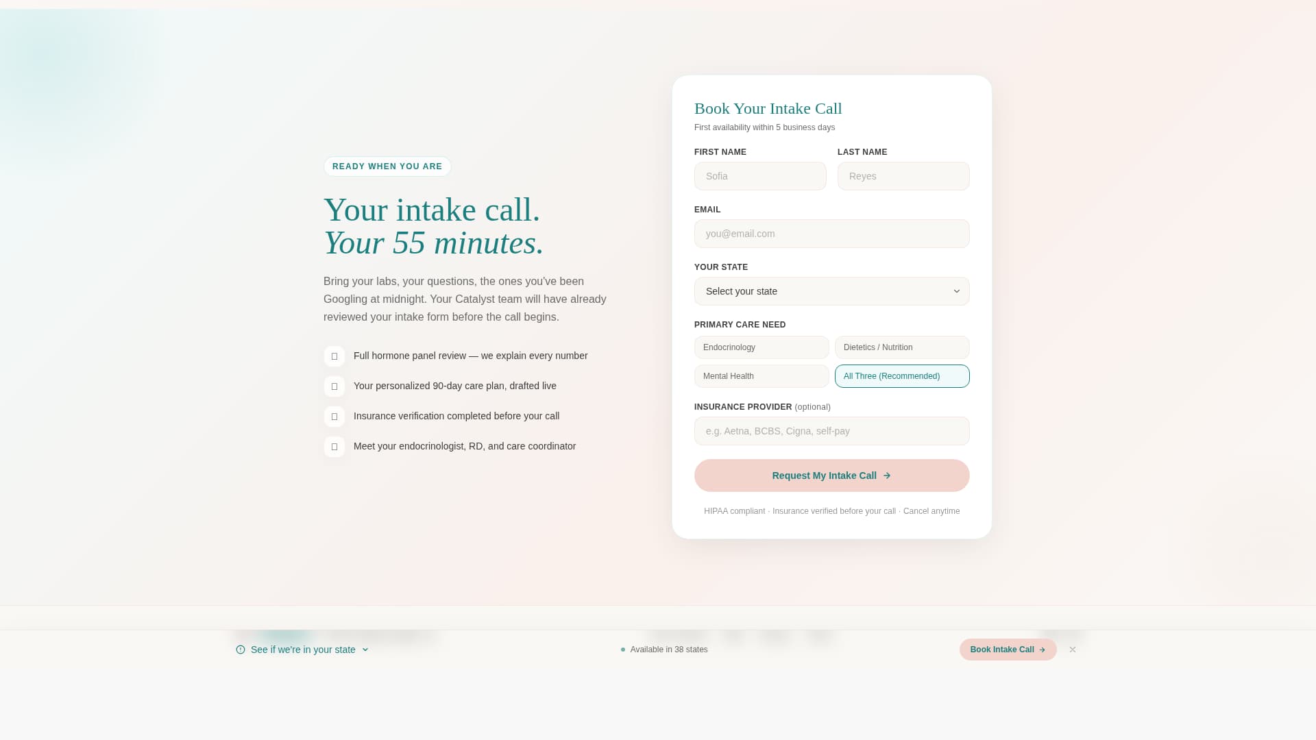 Catalyst - Trusted PCOS Landing Page Template