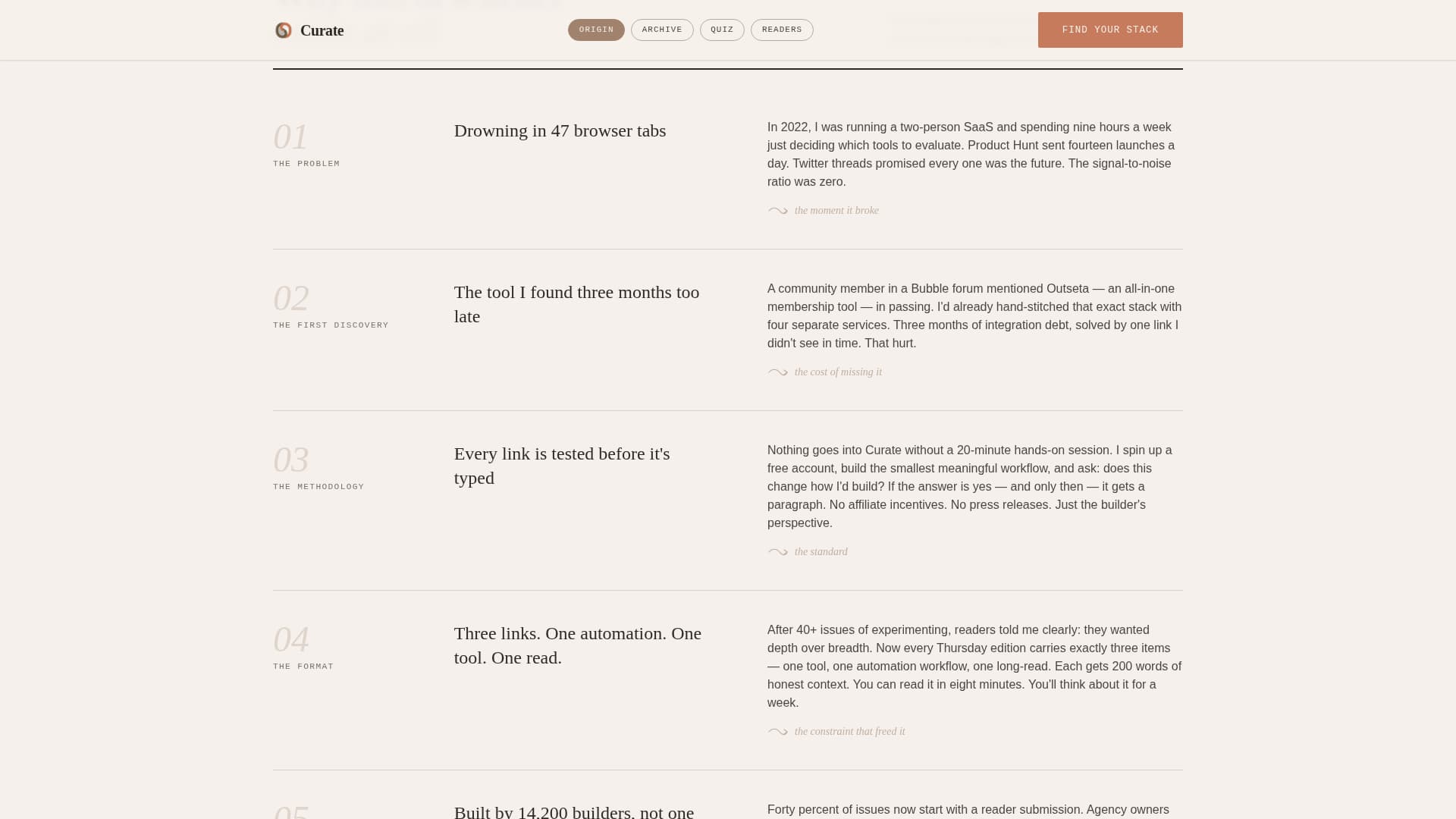 Curate - Intentional No-Code Landing Page Template