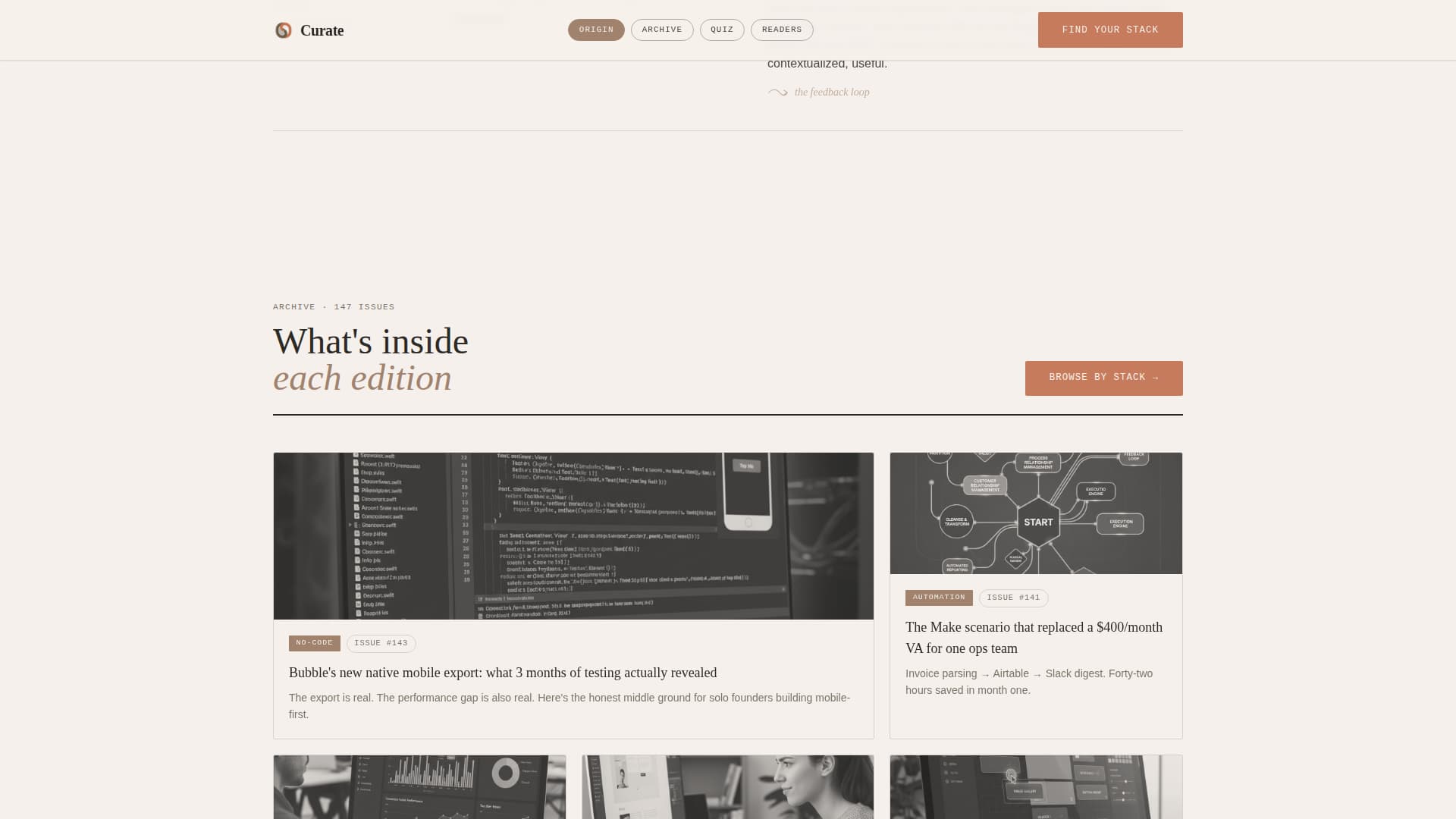 Curate - Intentional No-Code Landing Page Template