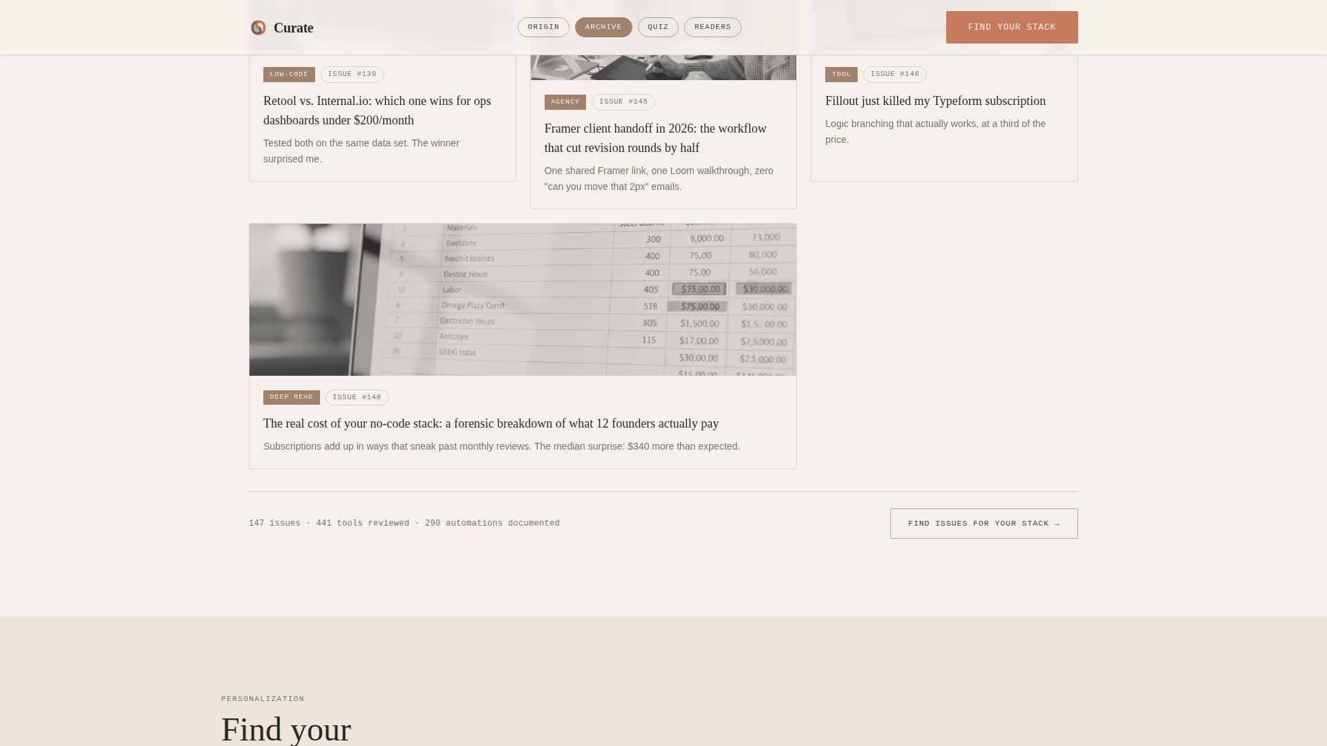 Curate - Intentional No-Code Landing Page Template
