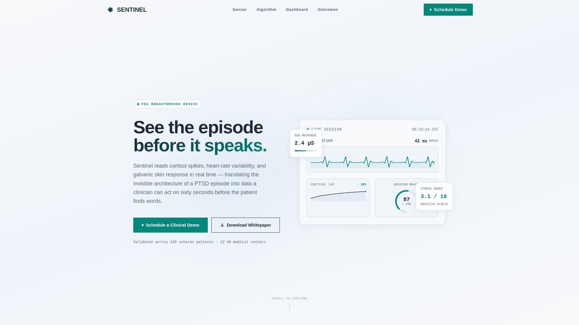 Sentinel - Precision PTSD Landing Page Template