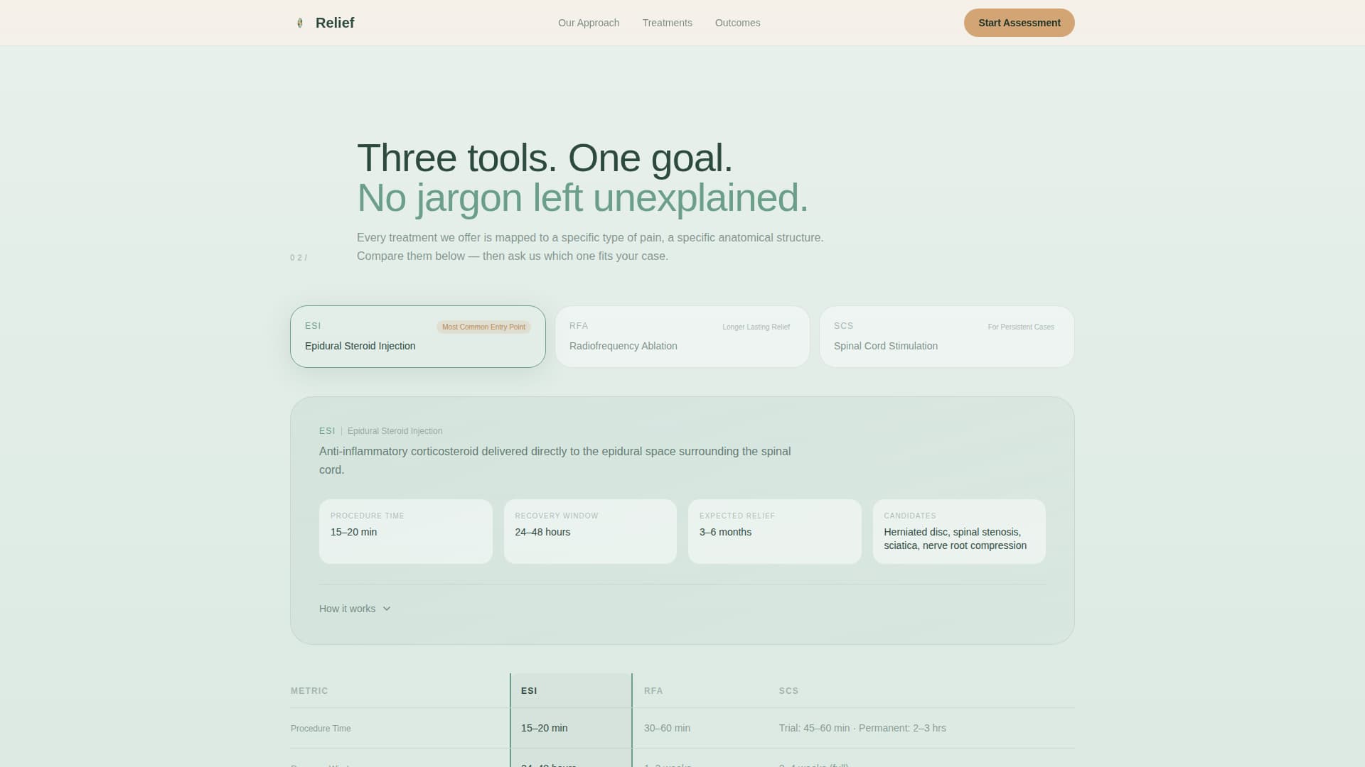 Relief - Precise Pain Management Landing Page Template
