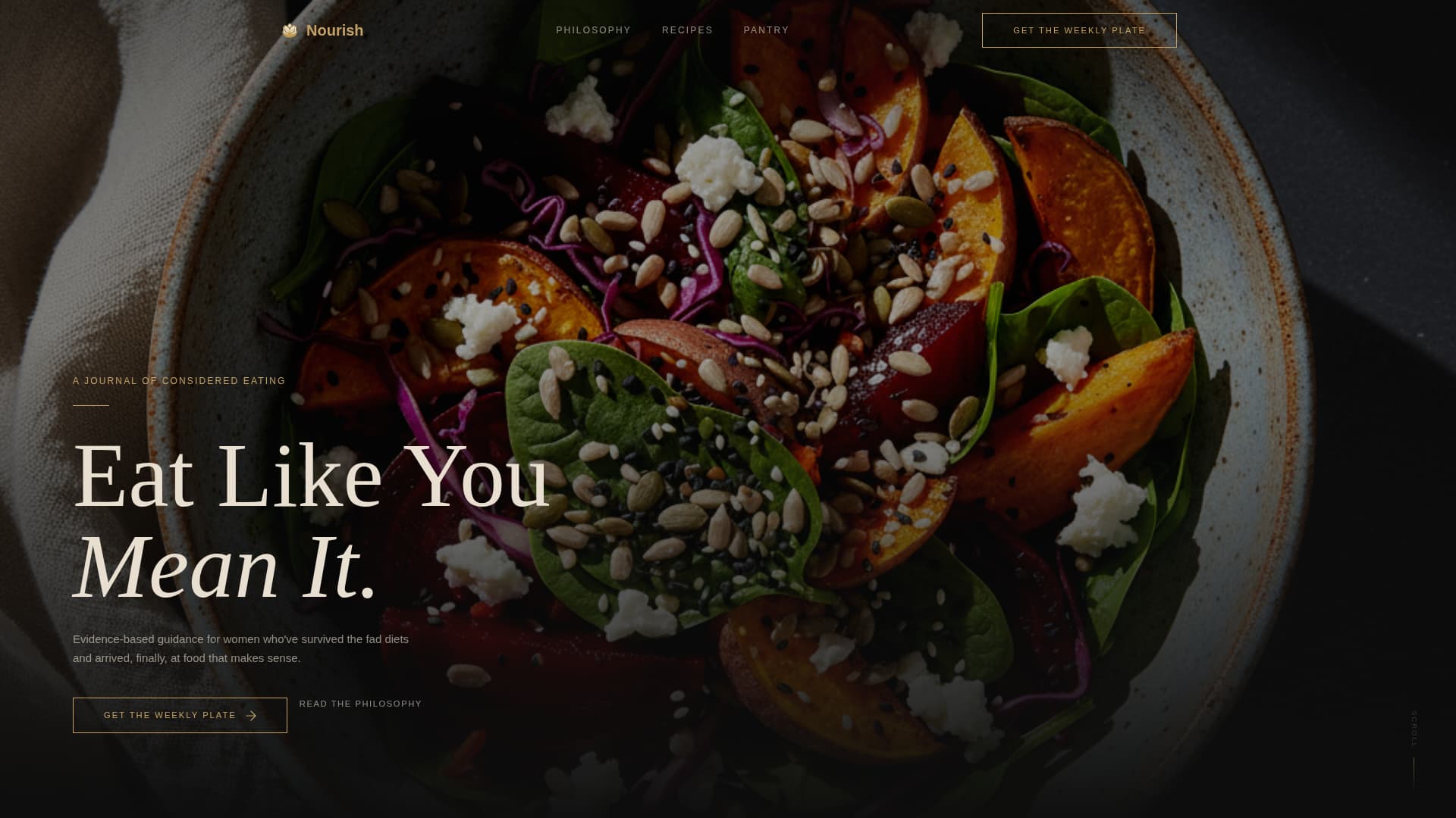 Nourish - Elegant Nutrition Landing Page Template
