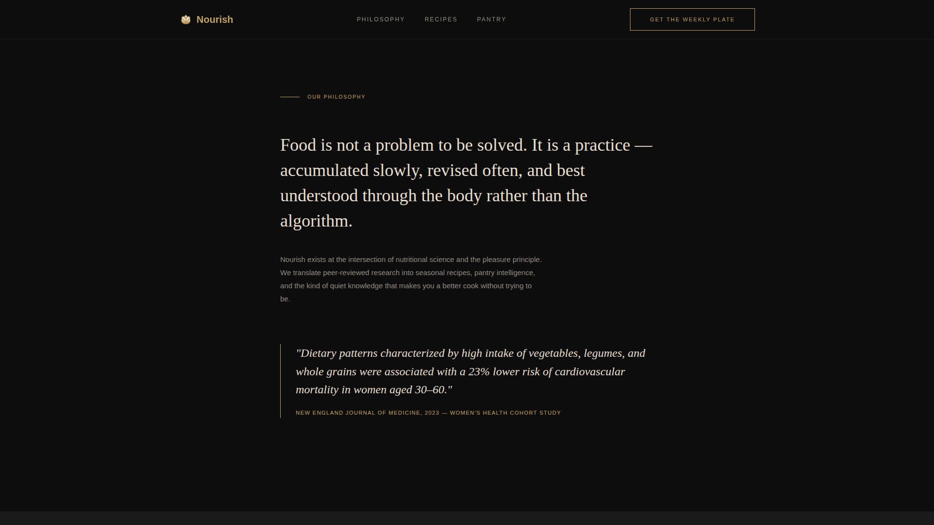 Nourish - Elegant Nutrition Landing Page Template