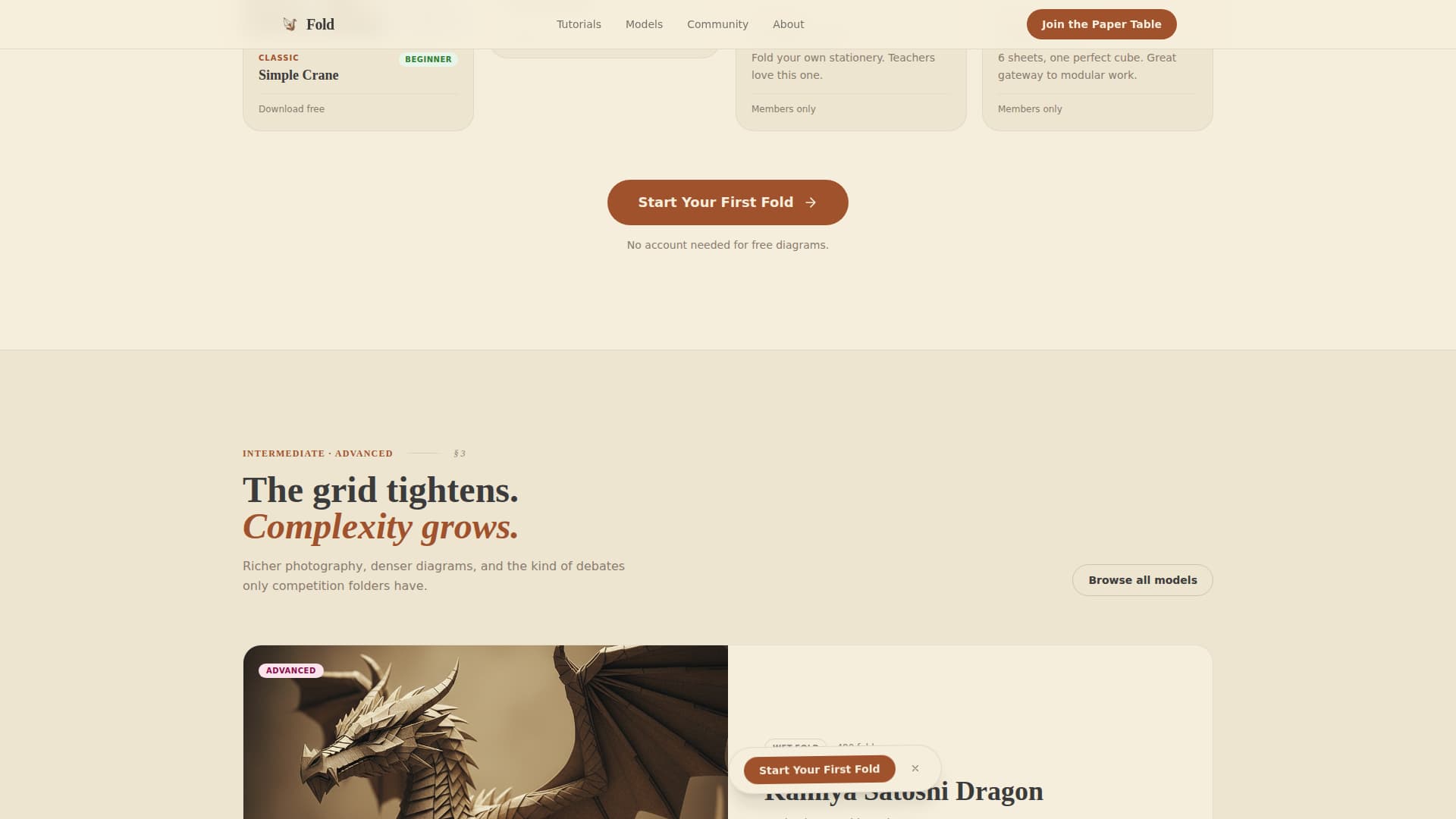 Fold - Artisan Origami Landing Page Template