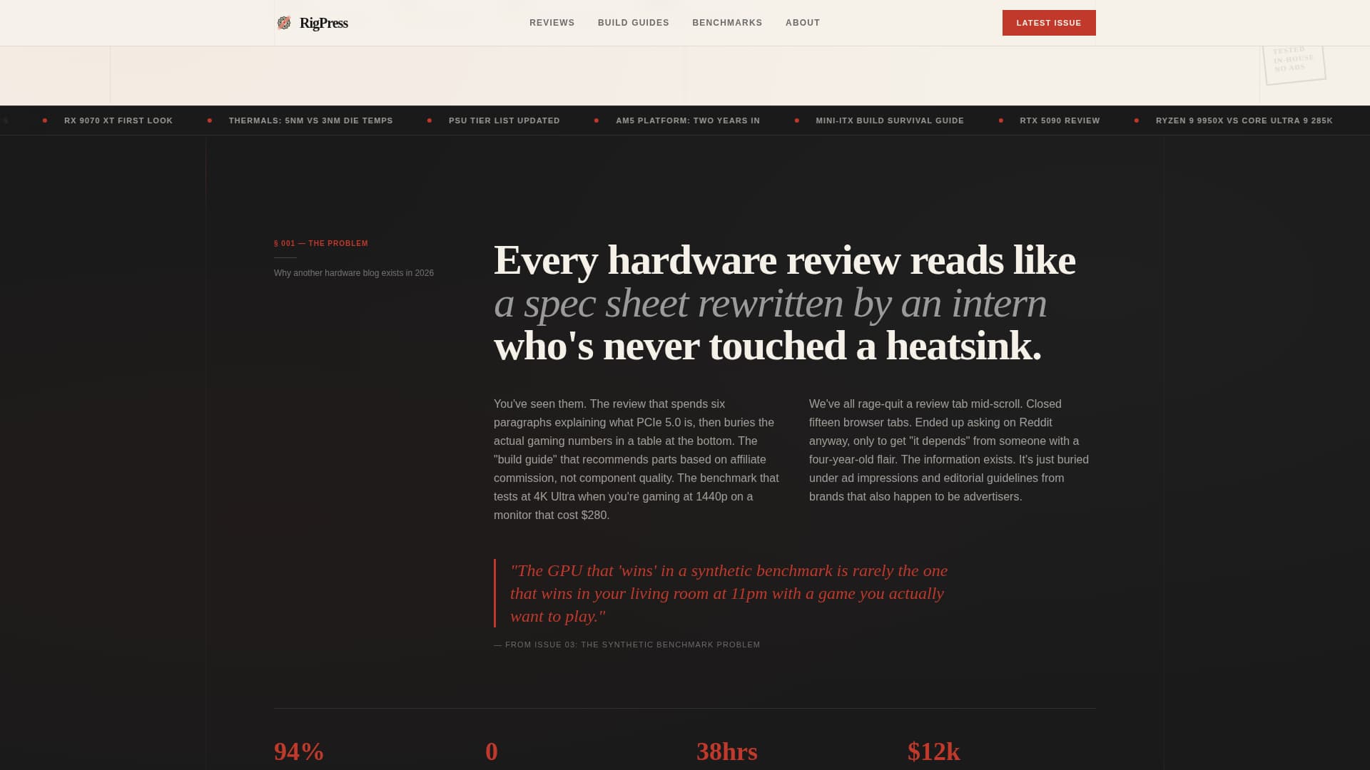 Rigpress - Bold PC Gaming Landing Page Template