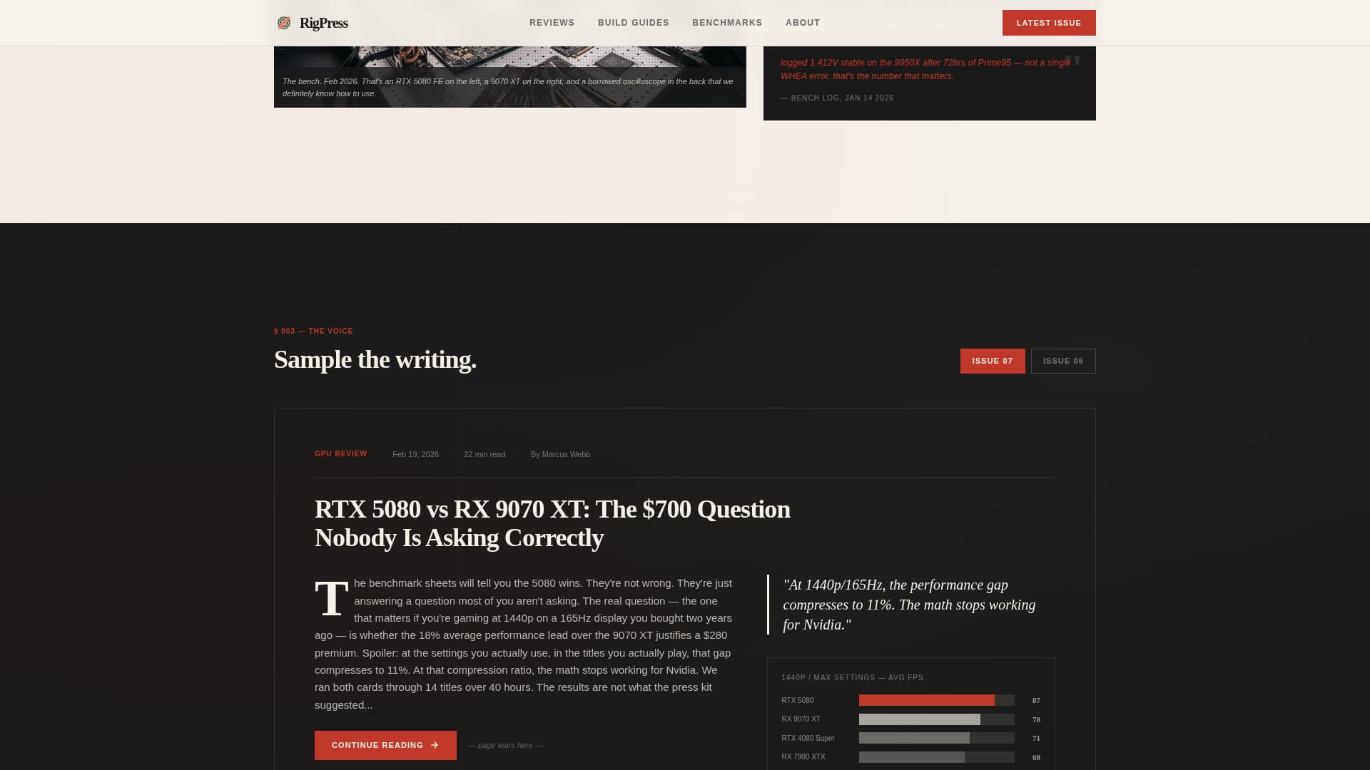 Rigpress - Bold PC Gaming Landing Page Template