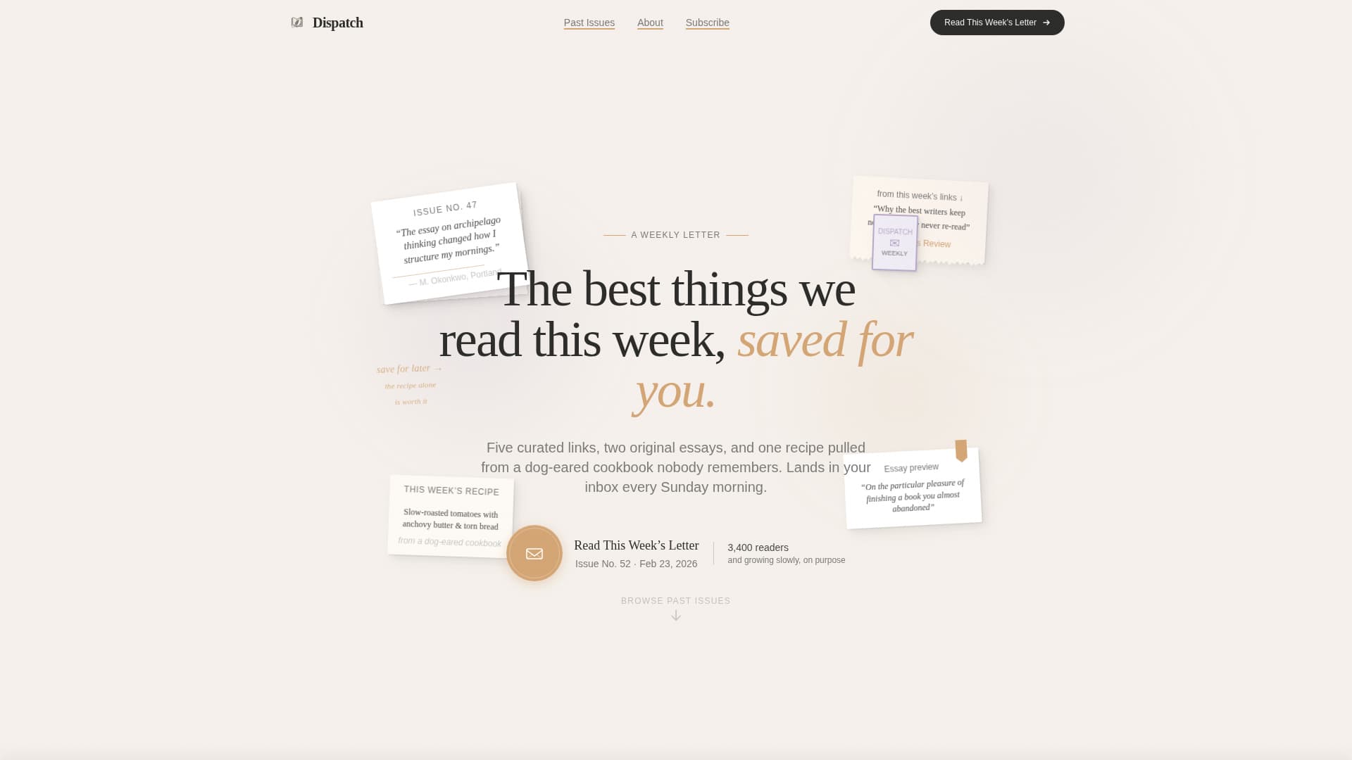 Dispatch — Premium Tech Newsletter Landing Page Template