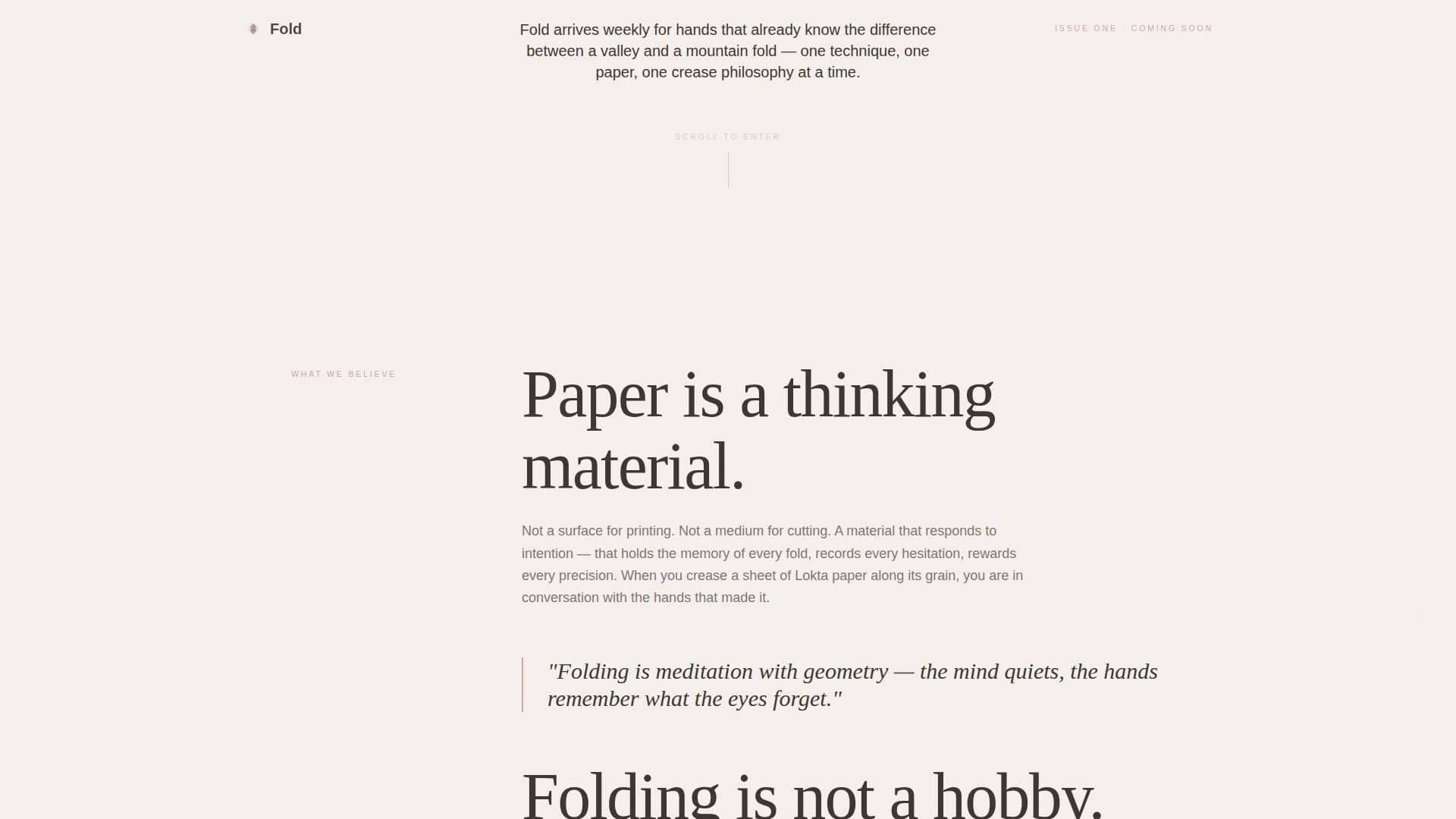Fold - Elegant Origami Landing Page Template