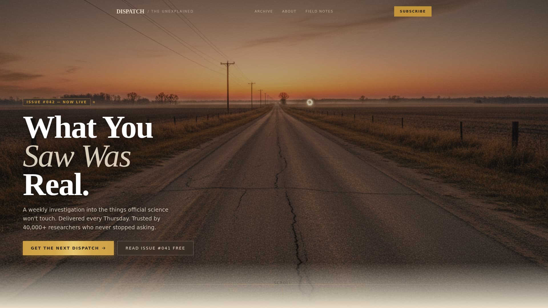 Dispatch - Compelling Paranormal Landing Page Template