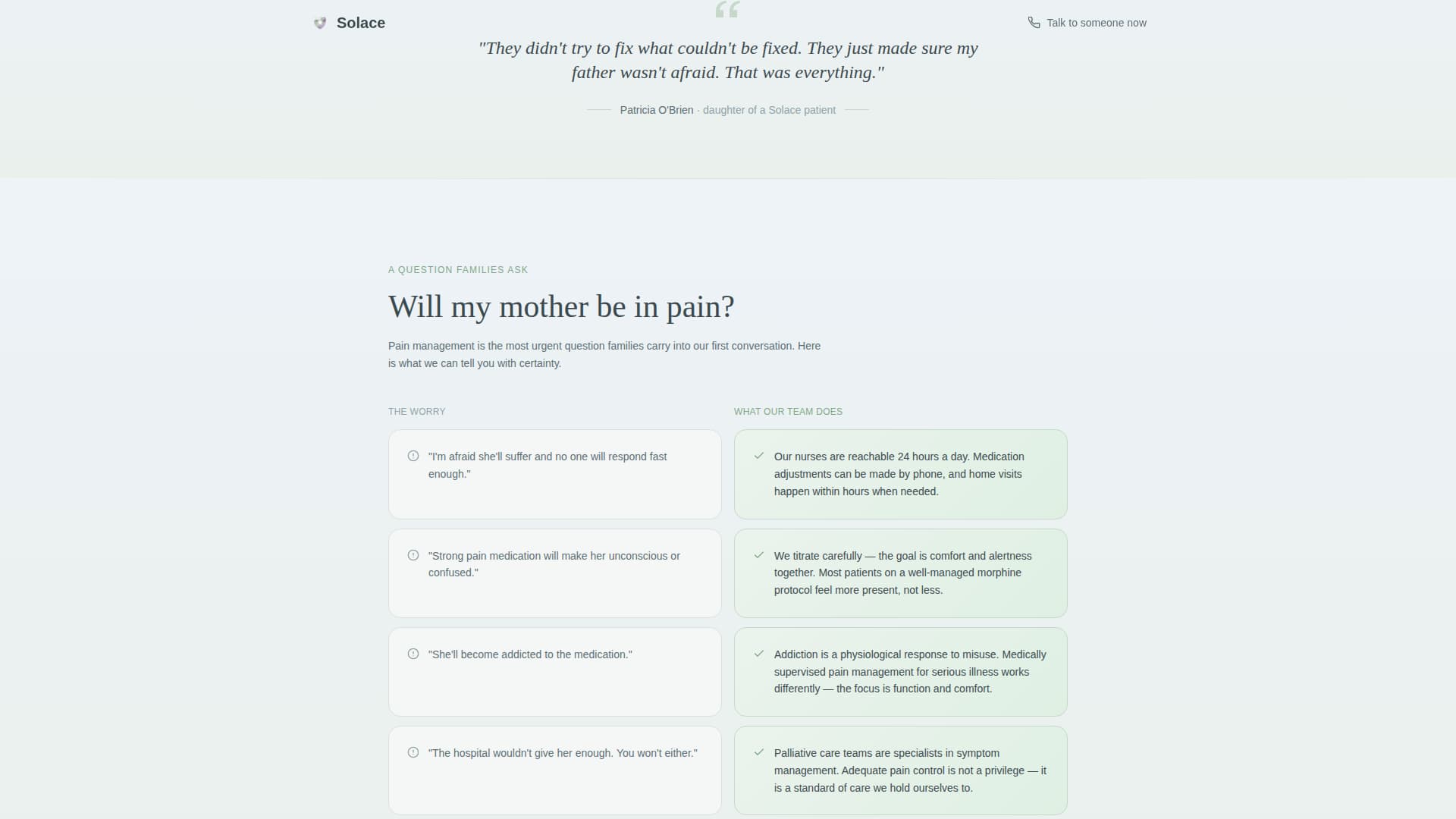 Solace - Compassionate Palliative Care Landing Page Template