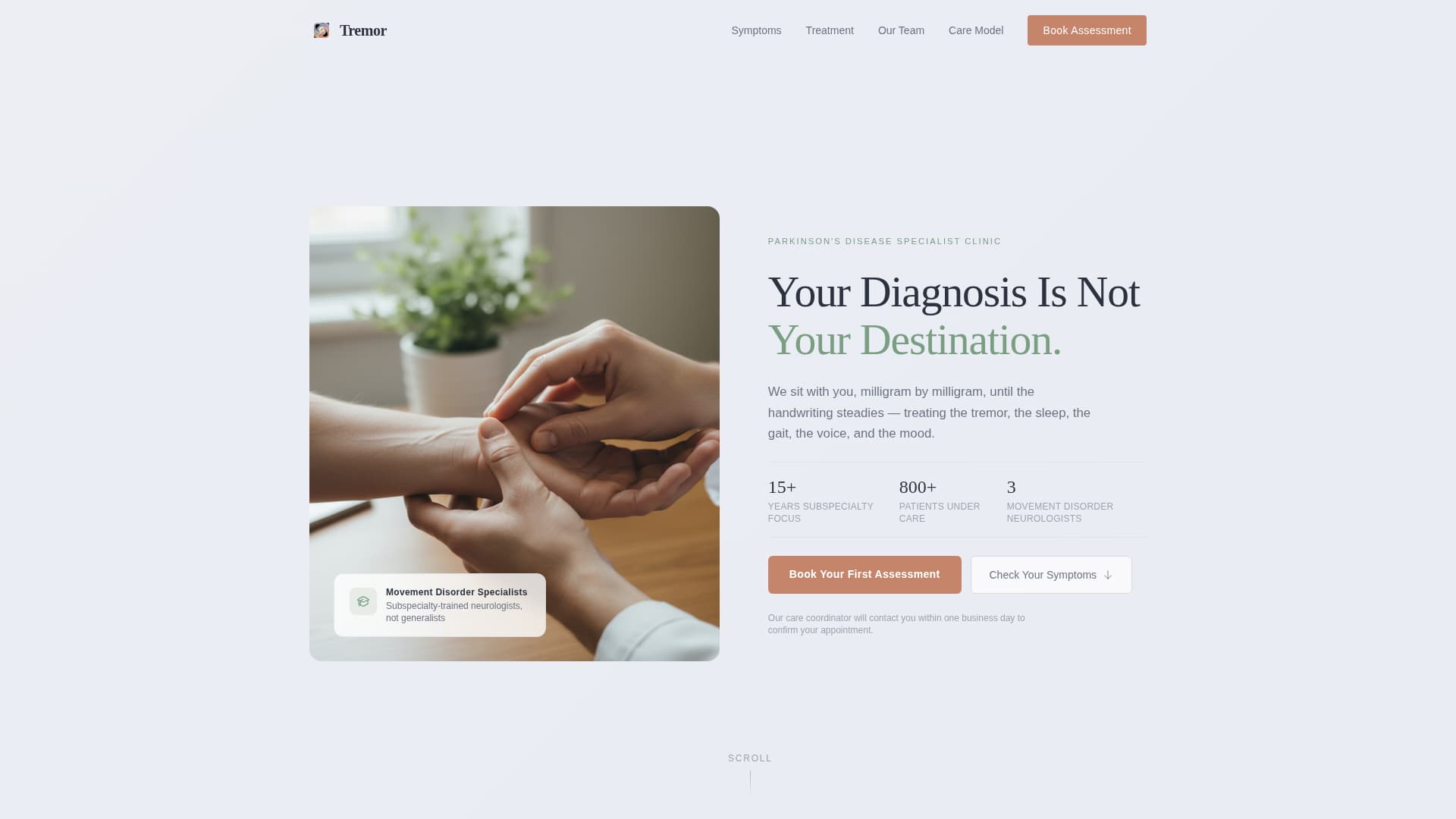 Tremor - Compassionate Neurology Landing Page Template