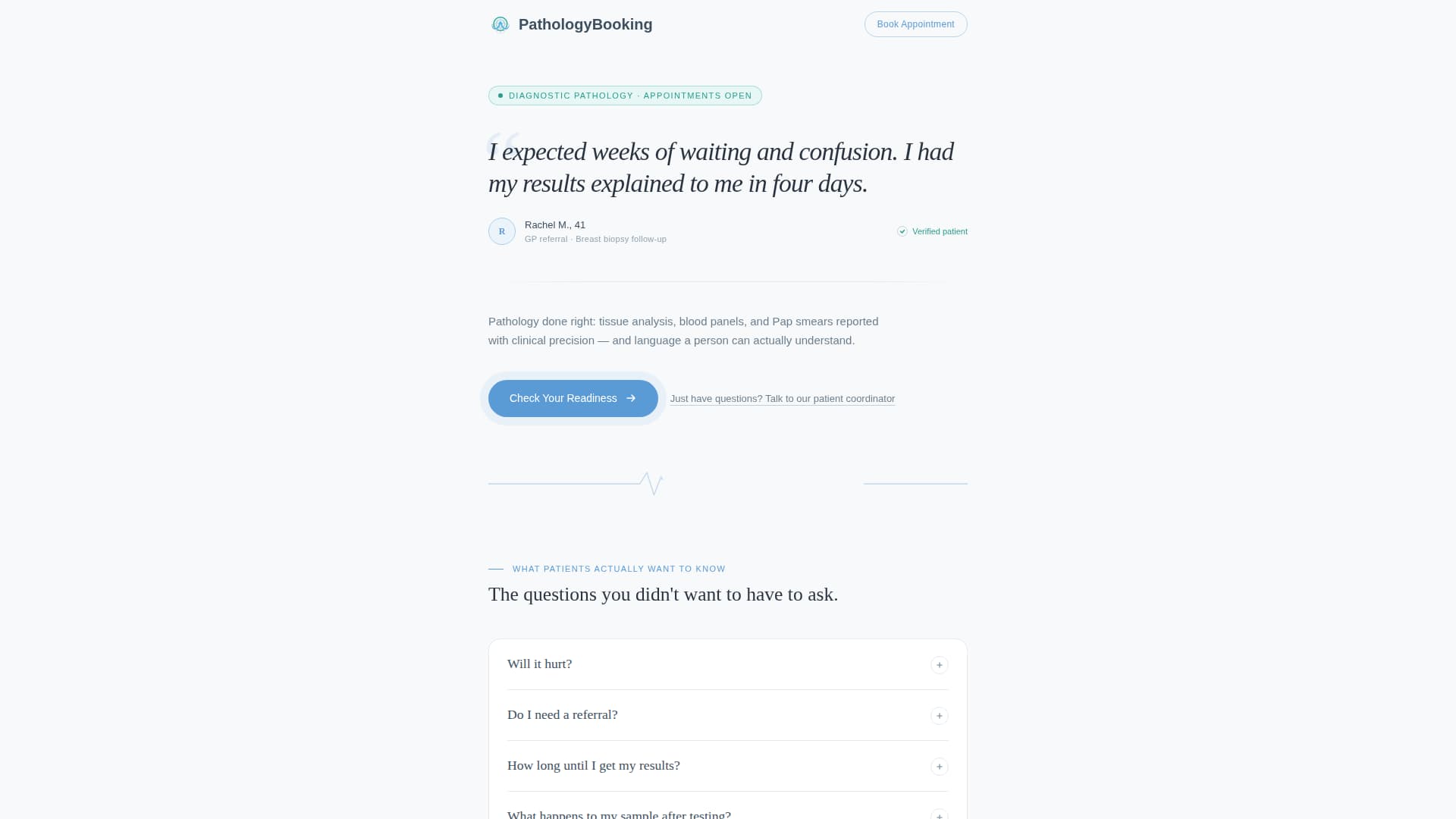 Pathology - Precise Diagnostic Landing Page Template