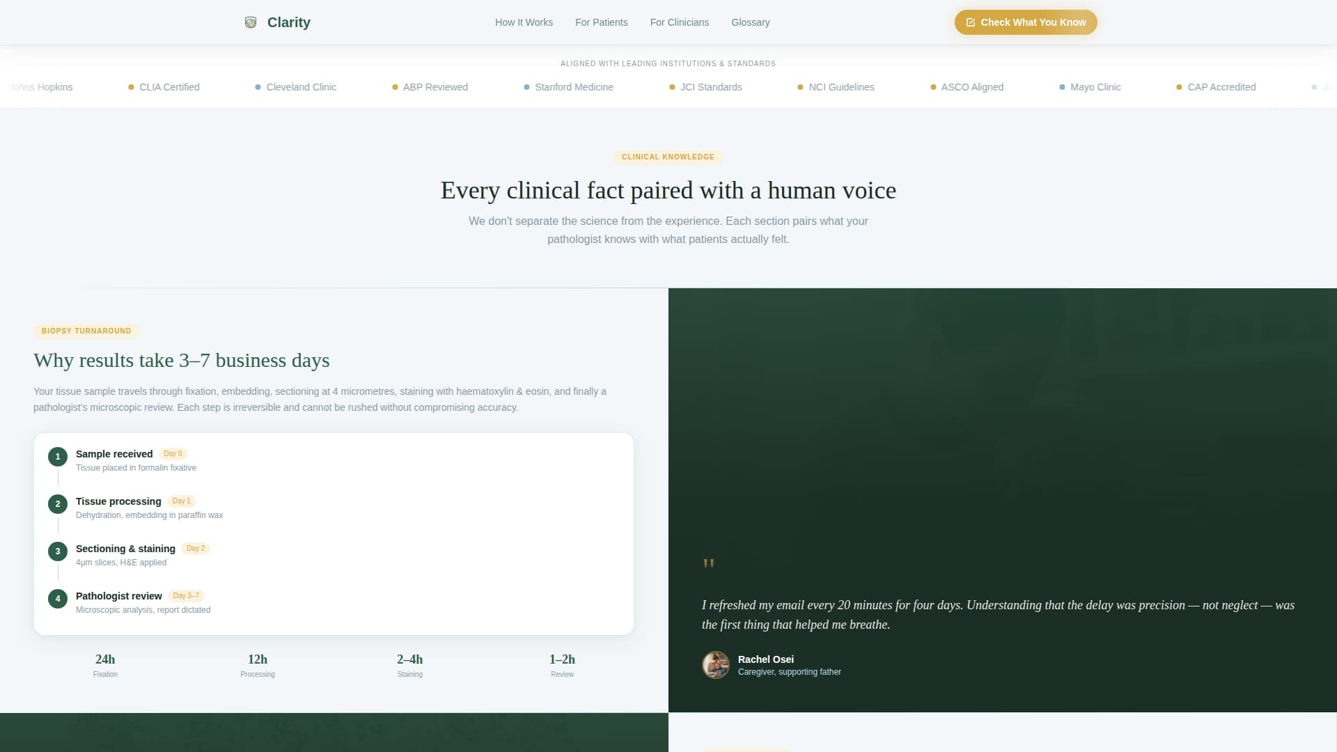 Clarity - Trusted Pathologist Landing Page Template