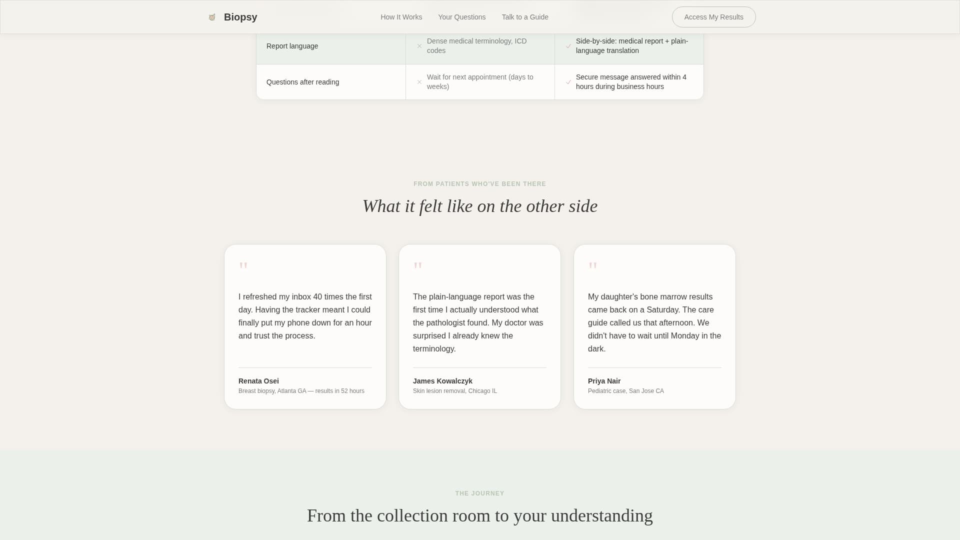 Biopsy - Reassuring Pathologist Landing Page Template