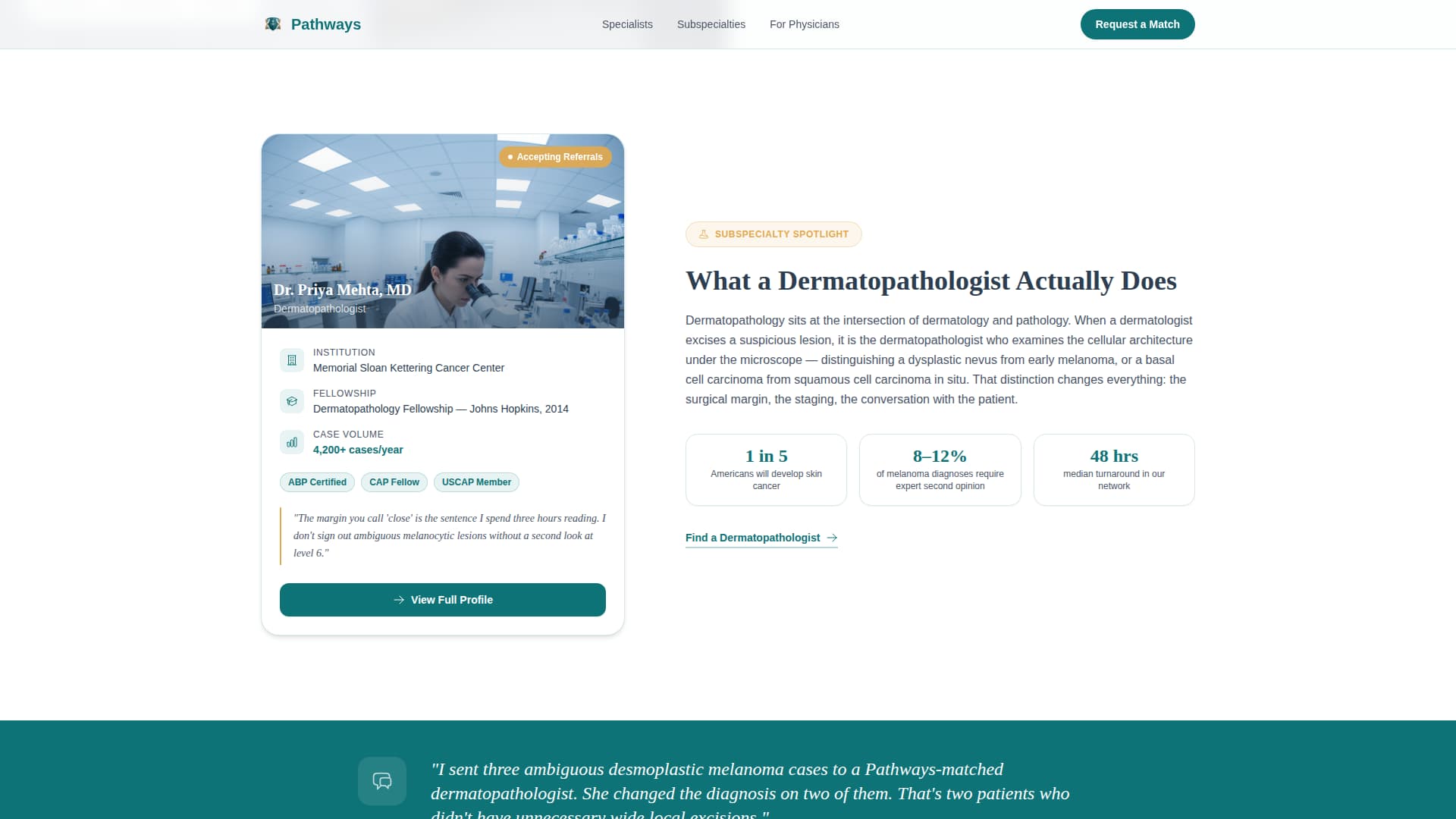 Pathologist - High-Converting Provider Landing Page Template