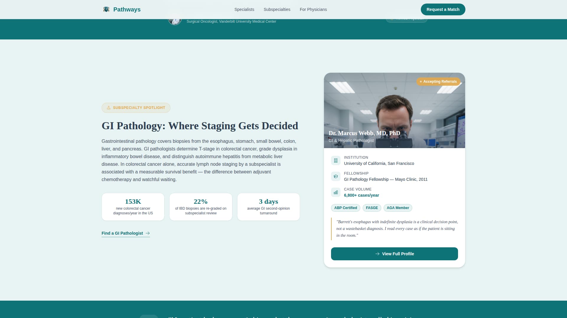 Pathologist - High-Converting Provider Landing Page Template