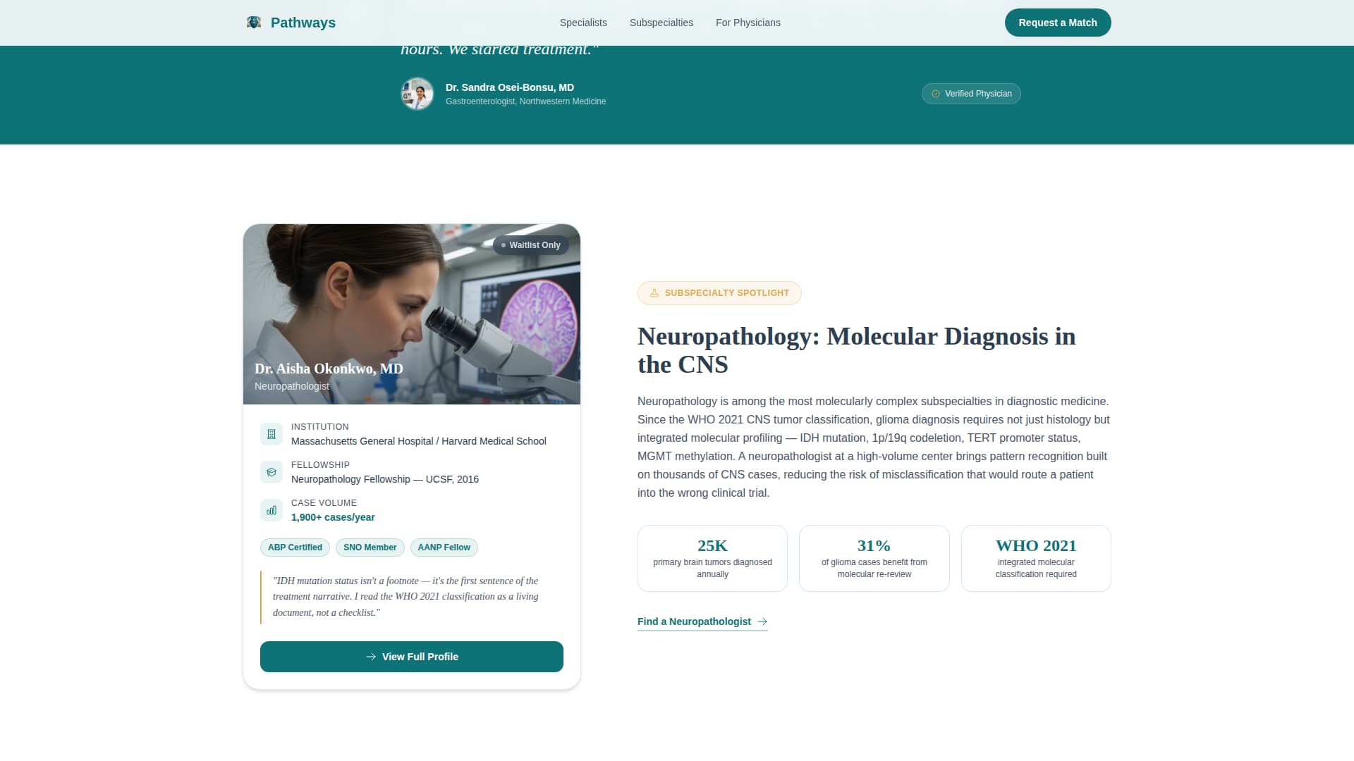 Pathologist - High-Converting Provider Landing Page Template