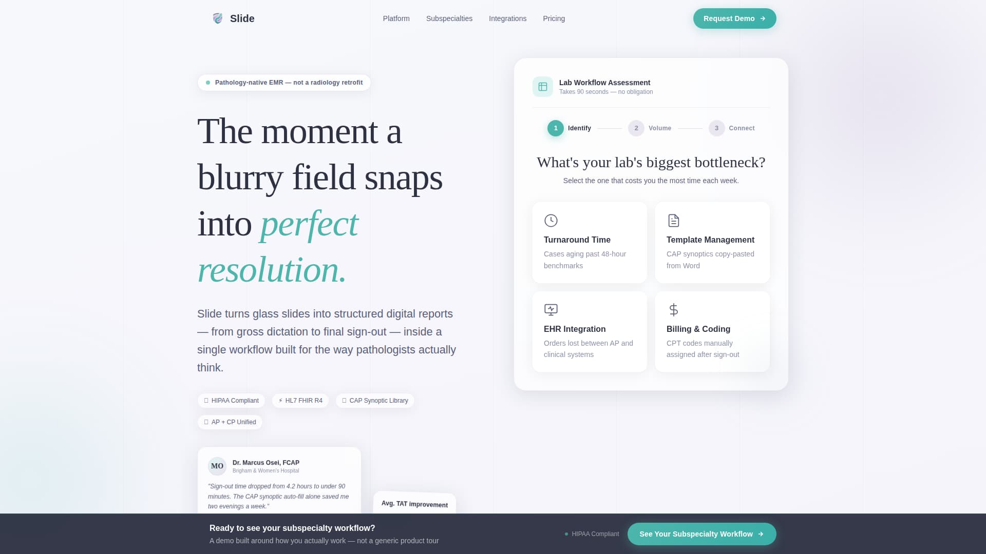 Slide - Precision Pathology Landing Page Template