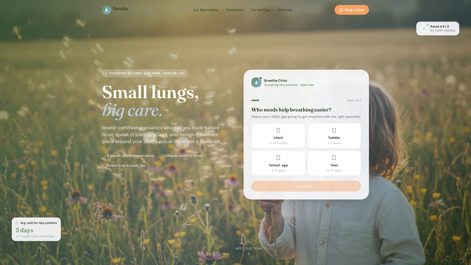 Breathe - Trusted Pediatricallergy Landing Page Template