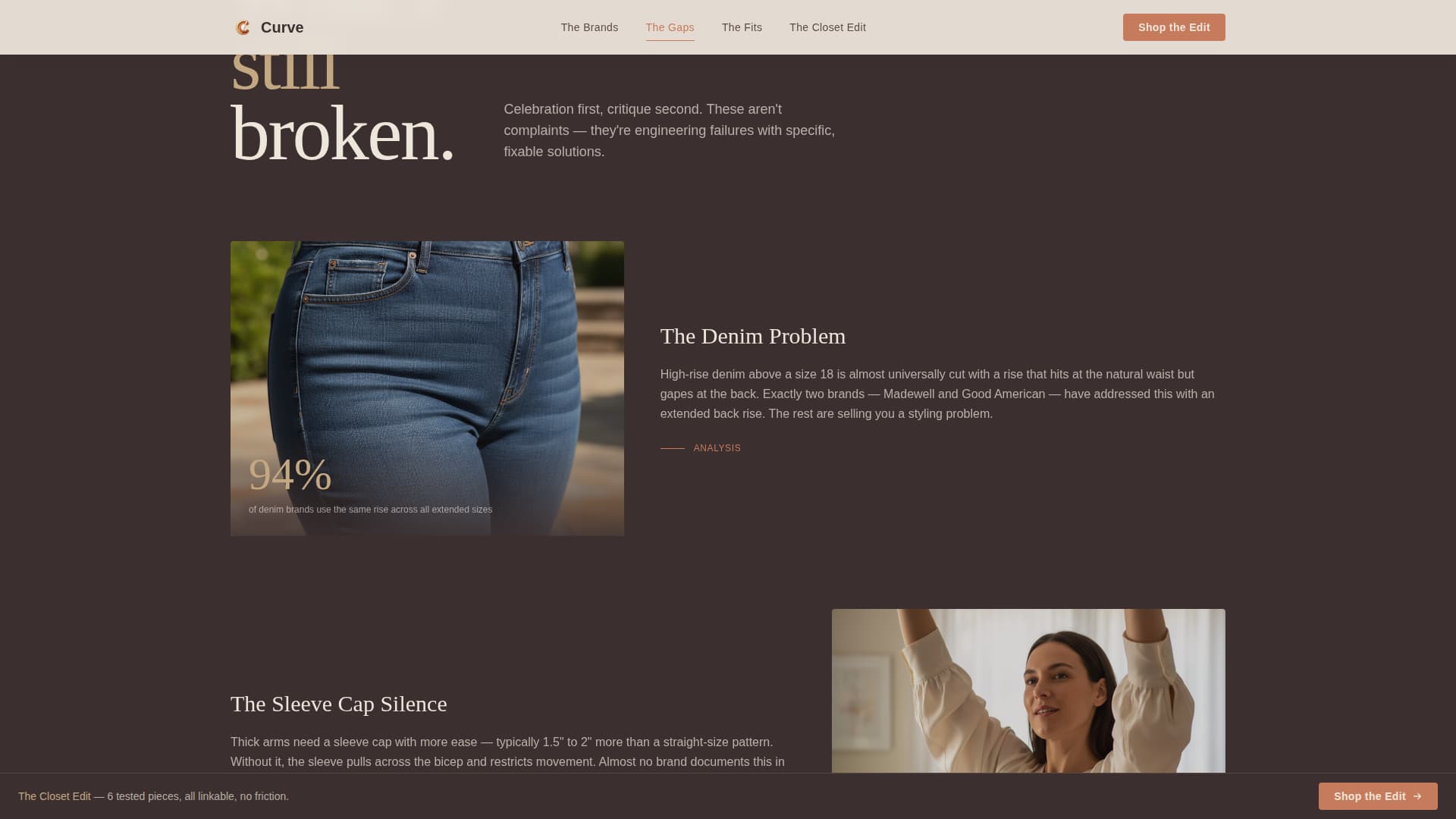 Curve - Editorial Plussize Landing Page Template