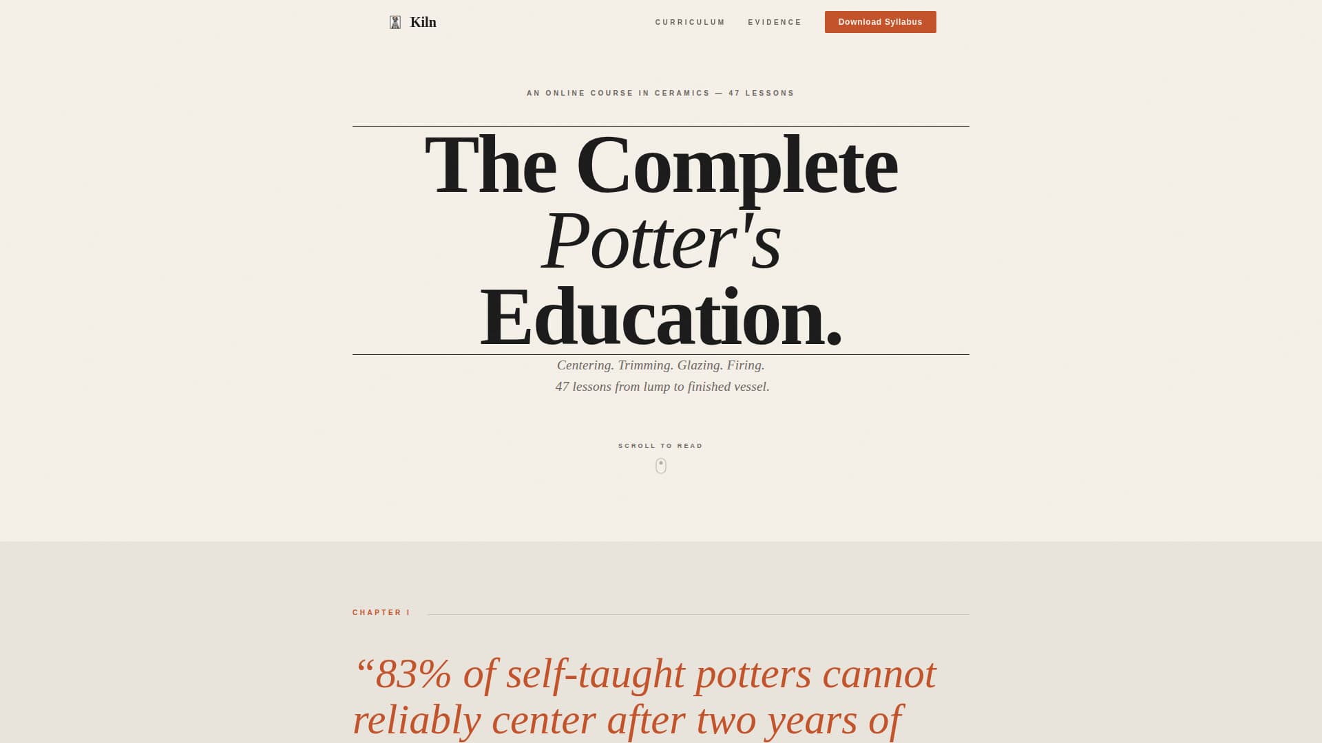 Kiln - Masterful Ceramics Landing Page Template