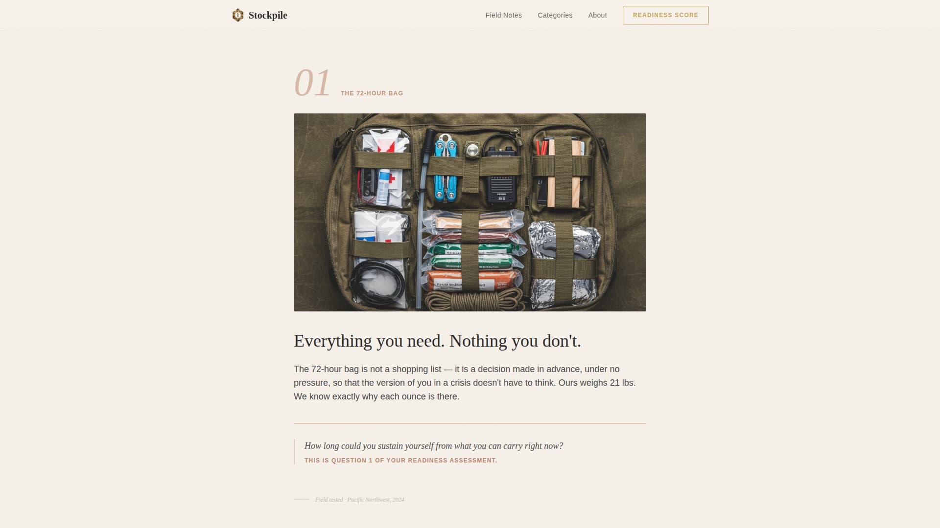 Stockpile - Rugged Preparedness Landing Page Template