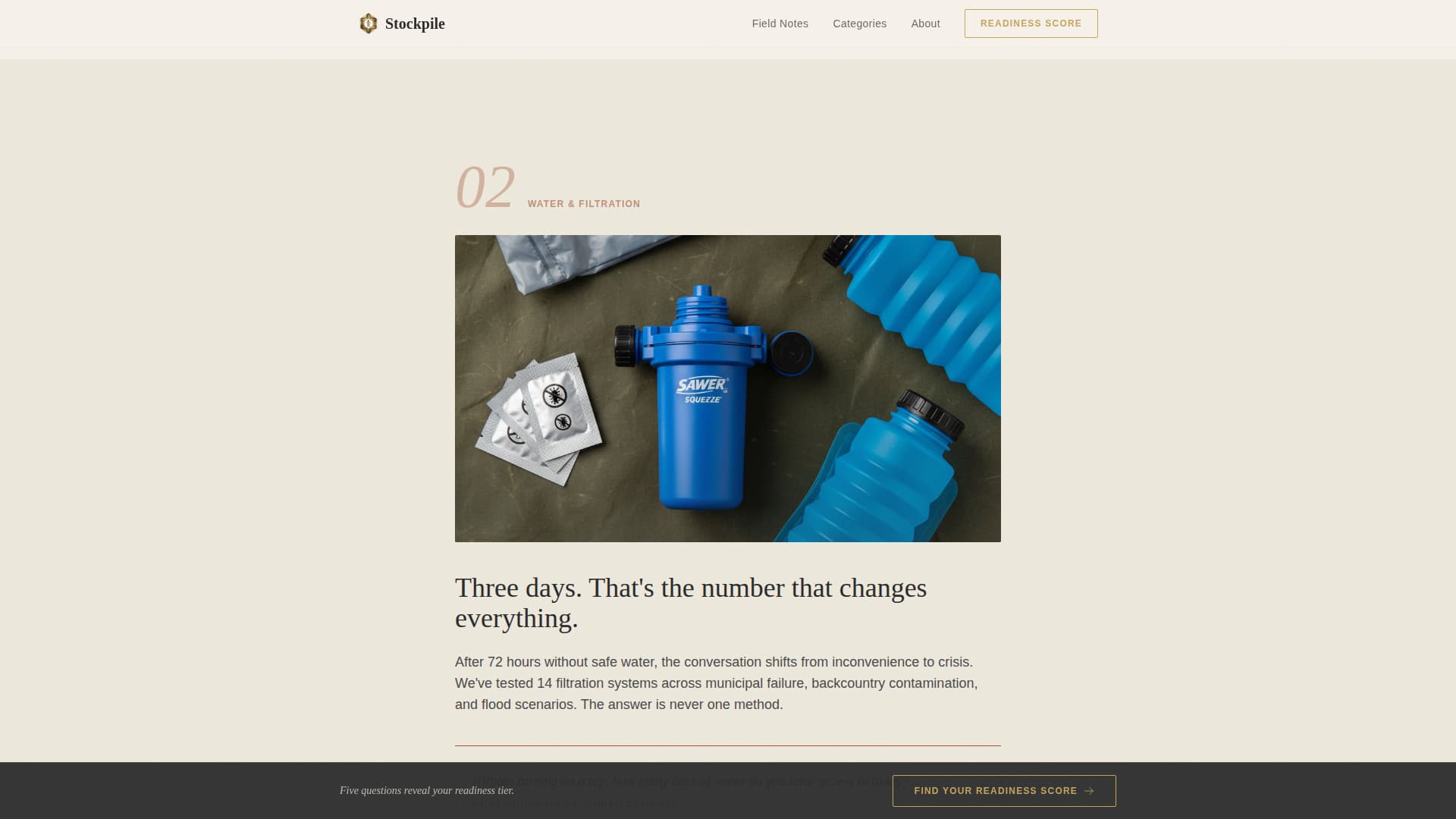 Stockpile - Rugged Preparedness Landing Page Template