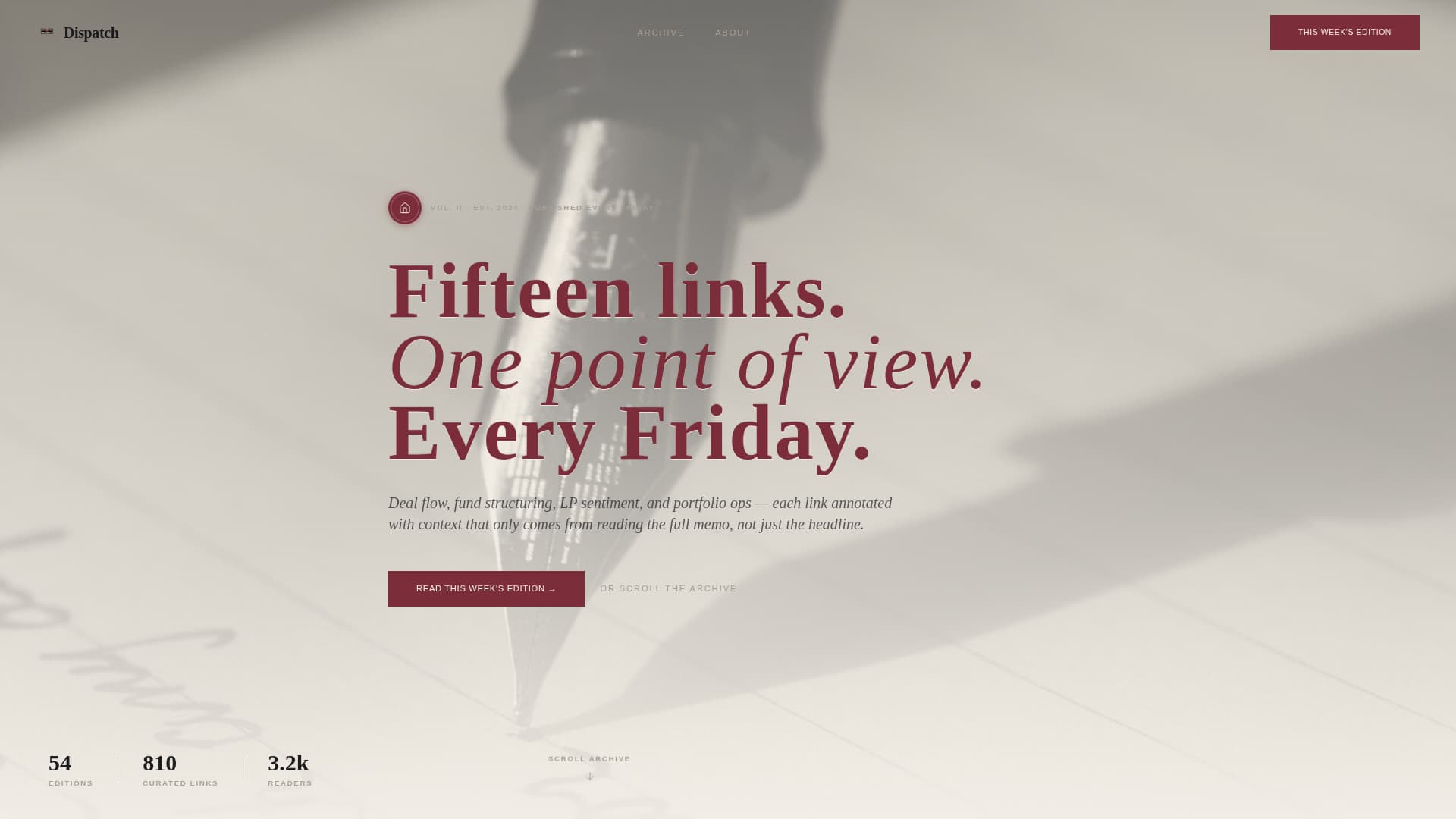 Dispatch - Authoritative Privateequity Landing Page Template