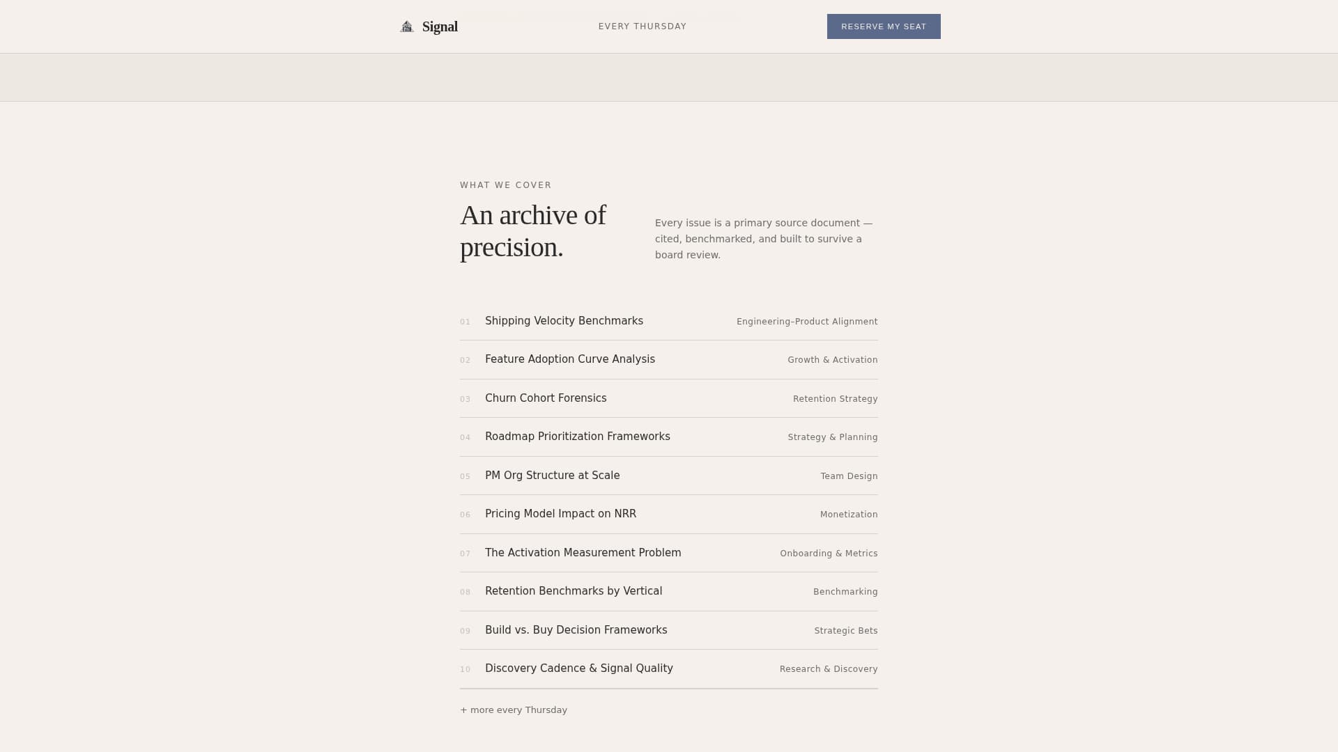 Signal - Authoritative Productmanagement Landing Page Template