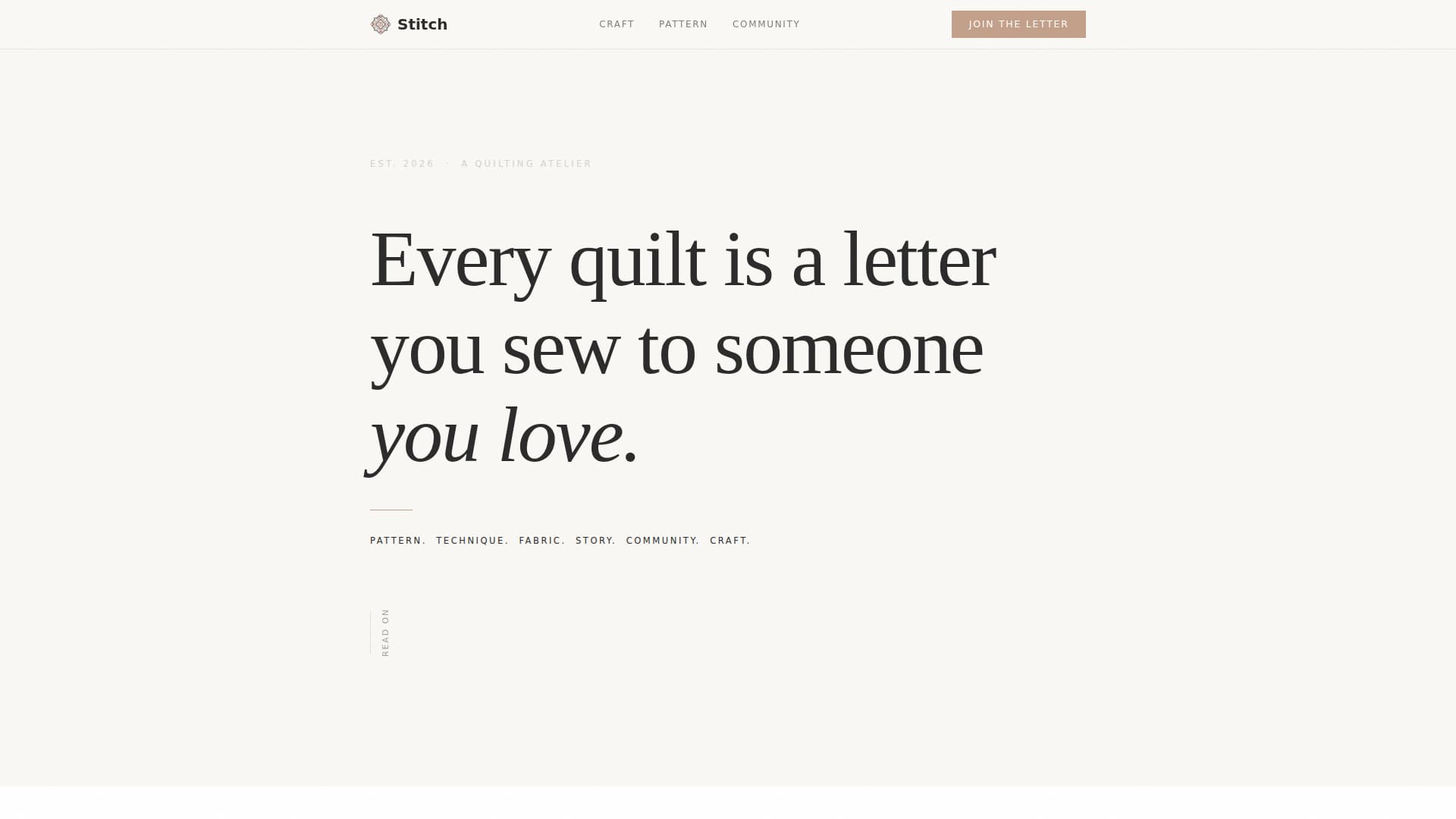 Quilting & Sewing Content Blog Website Template
