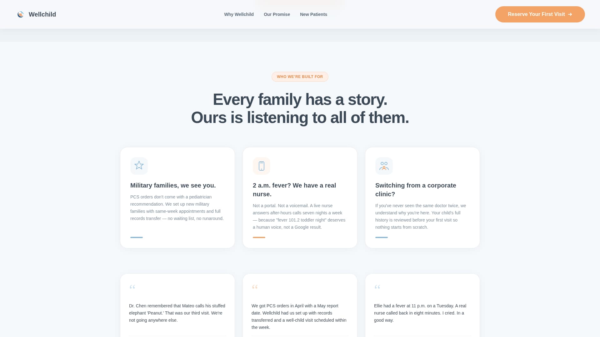 Wellchild - Trusted Pediatrician Landing Page Template