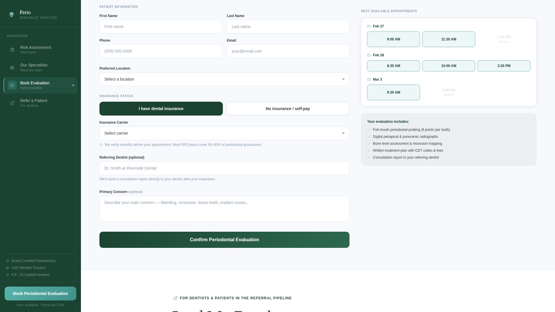 Perio - Precision Periodontic Landing Page Template