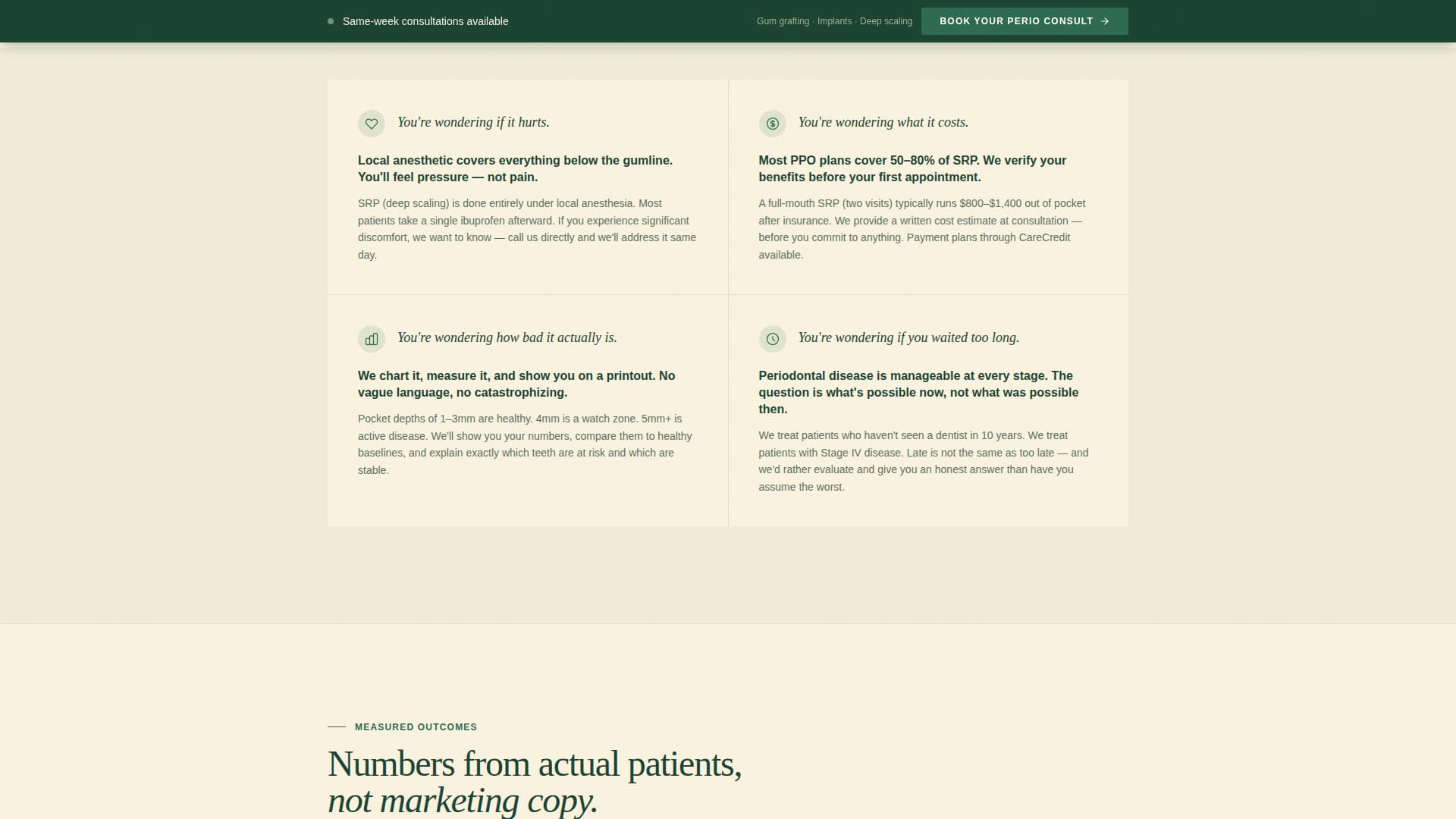Perio - Trusted Periodontist Landing Page Template