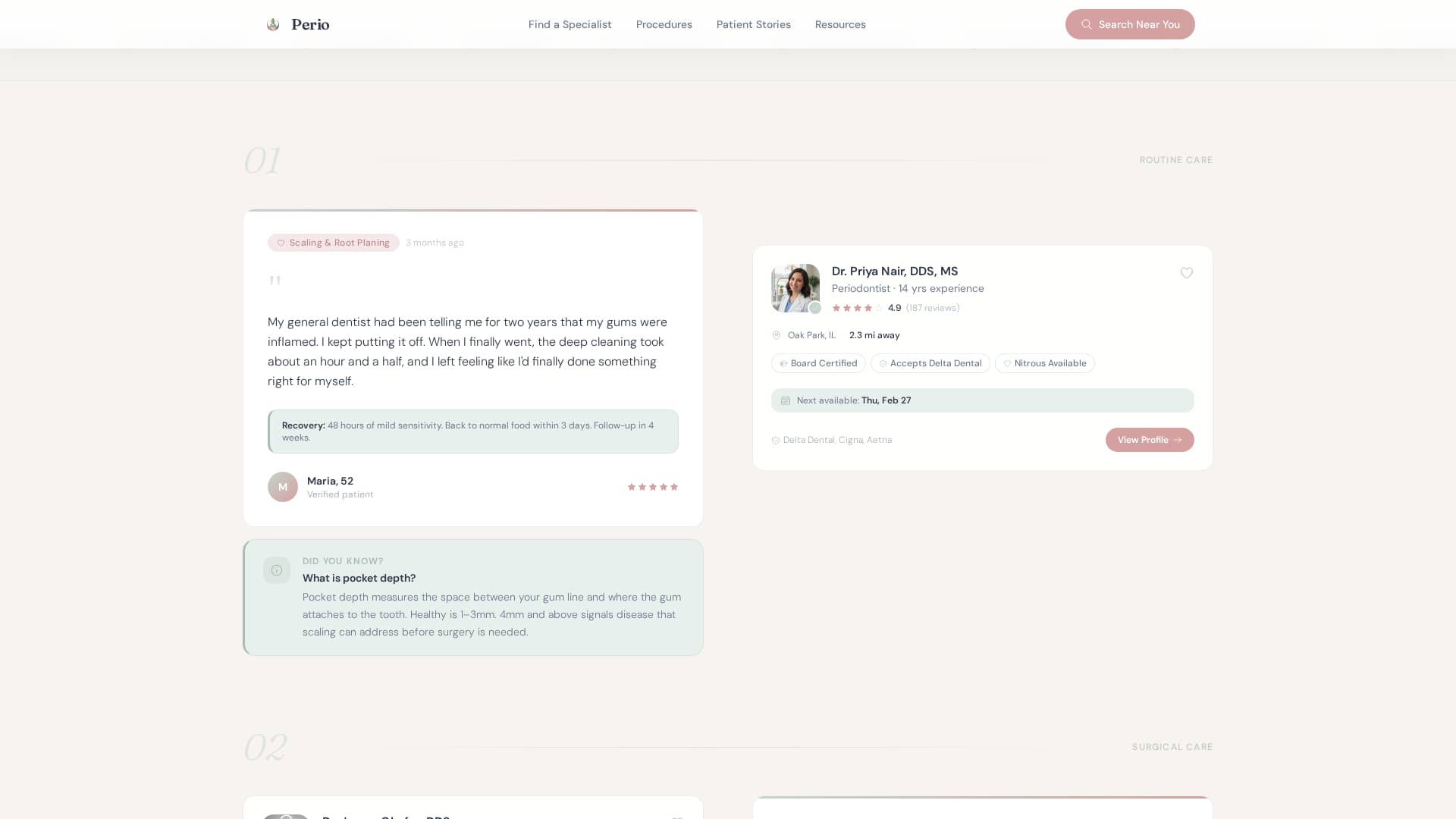 Periodontist - Modern Provider Landing Page Template