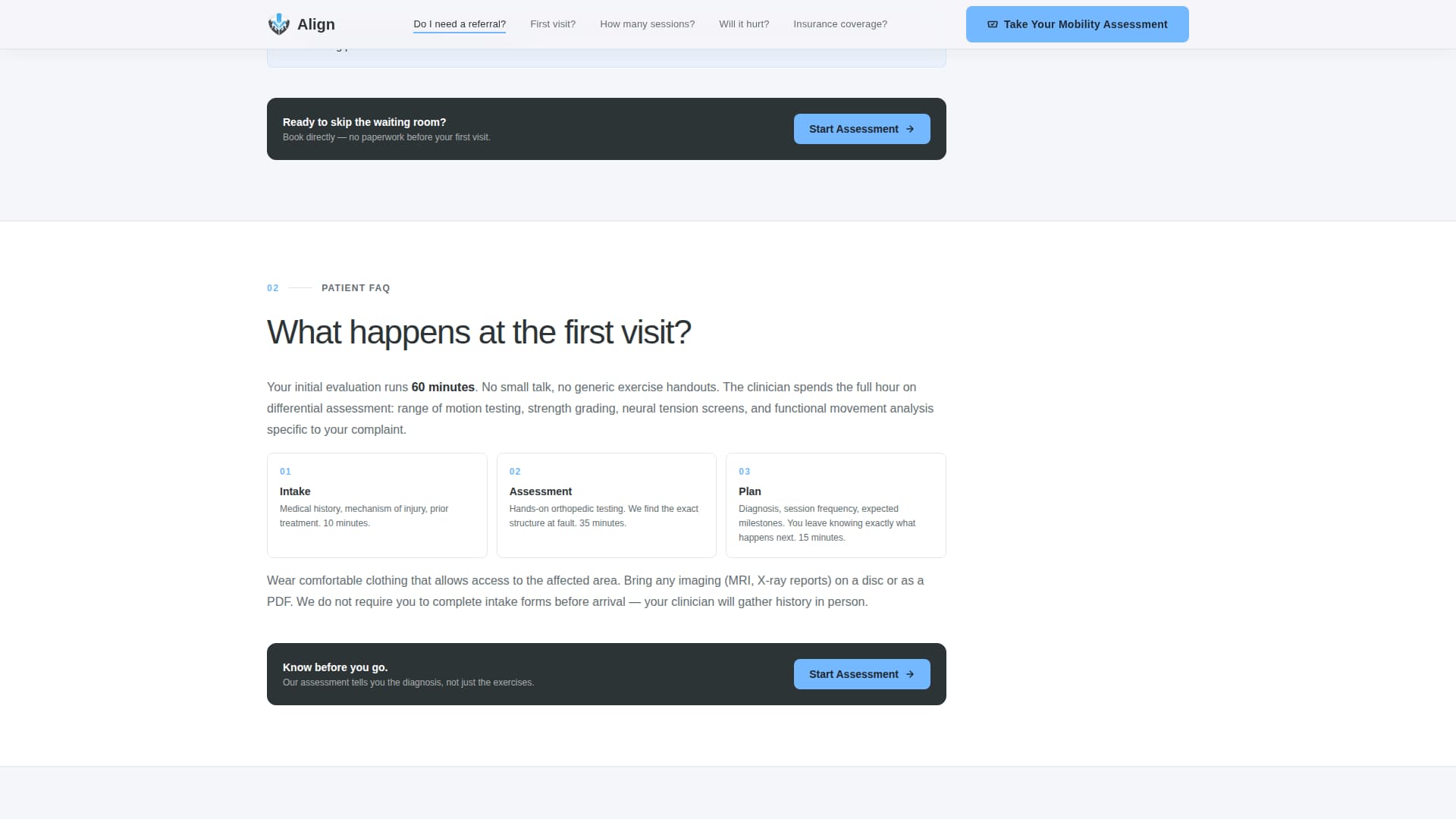 Physical Therapist Website Template — Precision Therapy