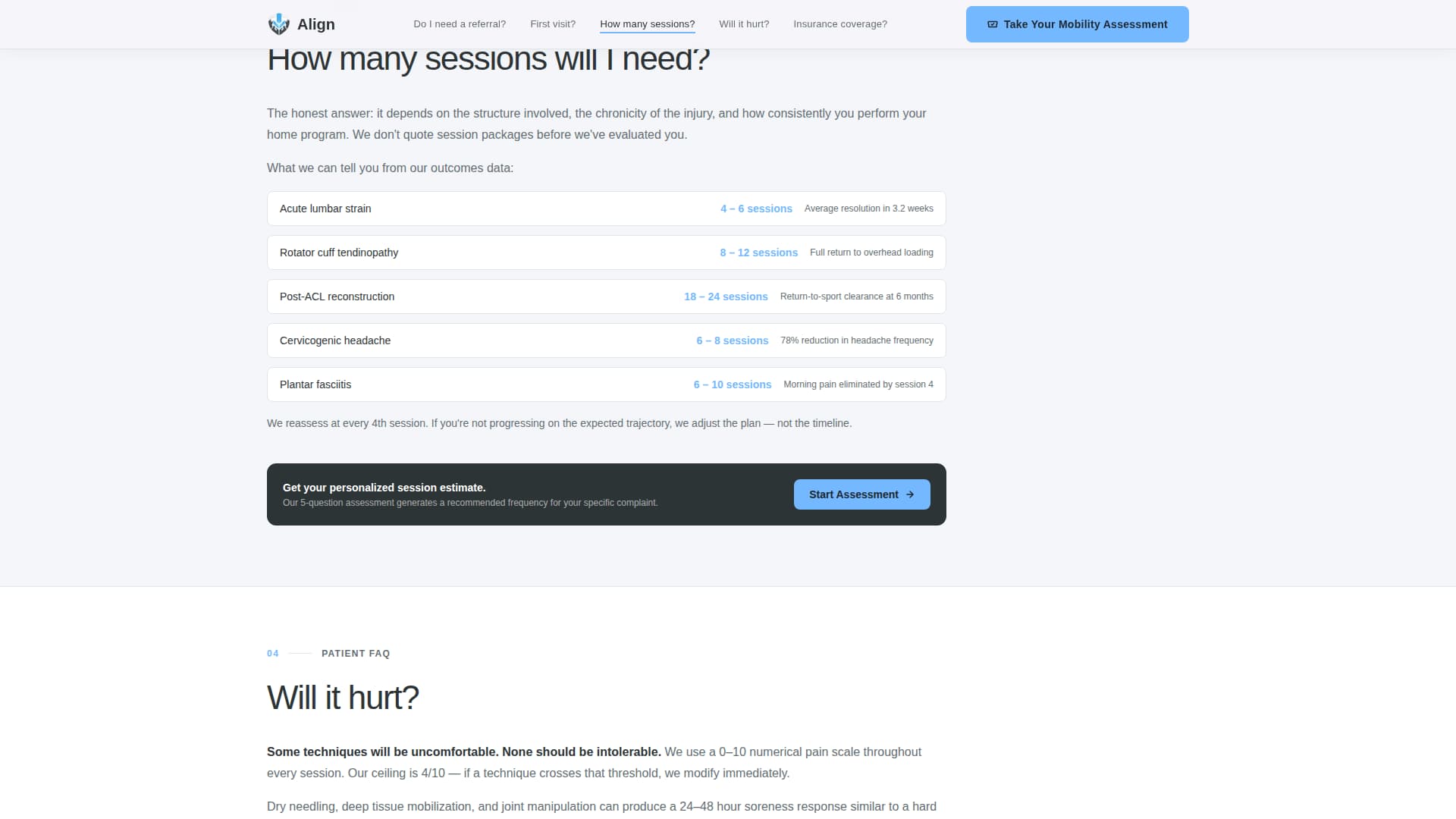 Physical Therapist Website Template — Precision Therapy