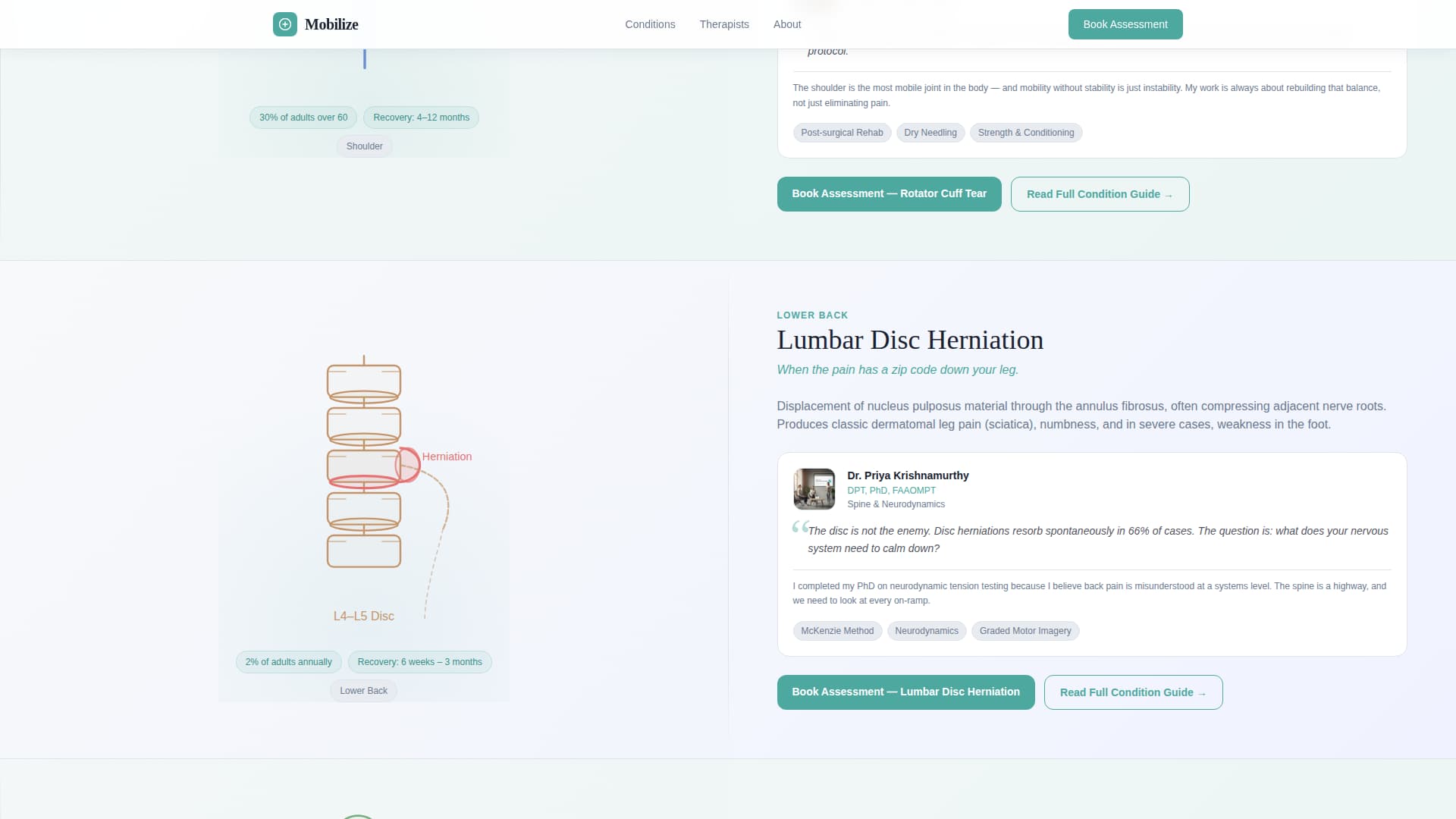 Mobilize - Trusted Physical Therapy Landing Page Template