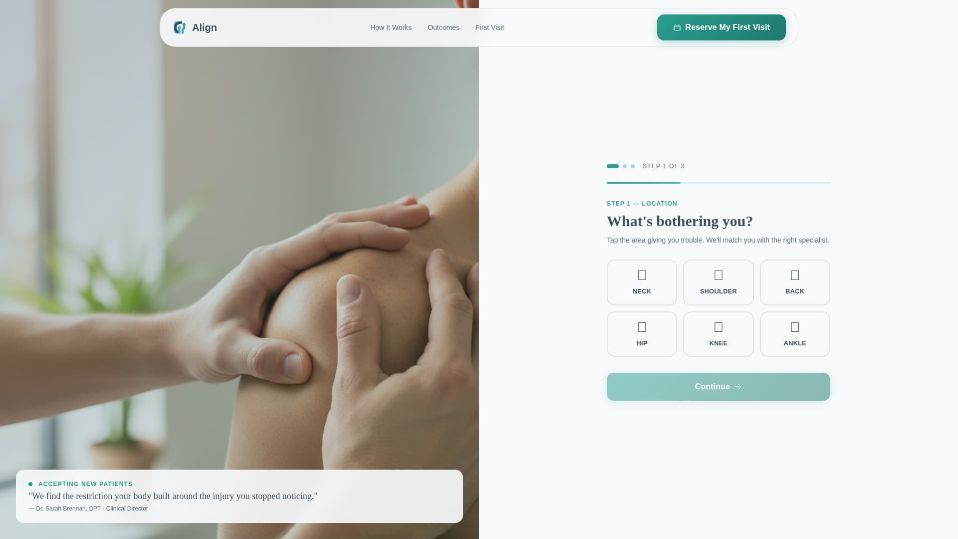 Align - Trusted Physical Therapy Landing Page Template