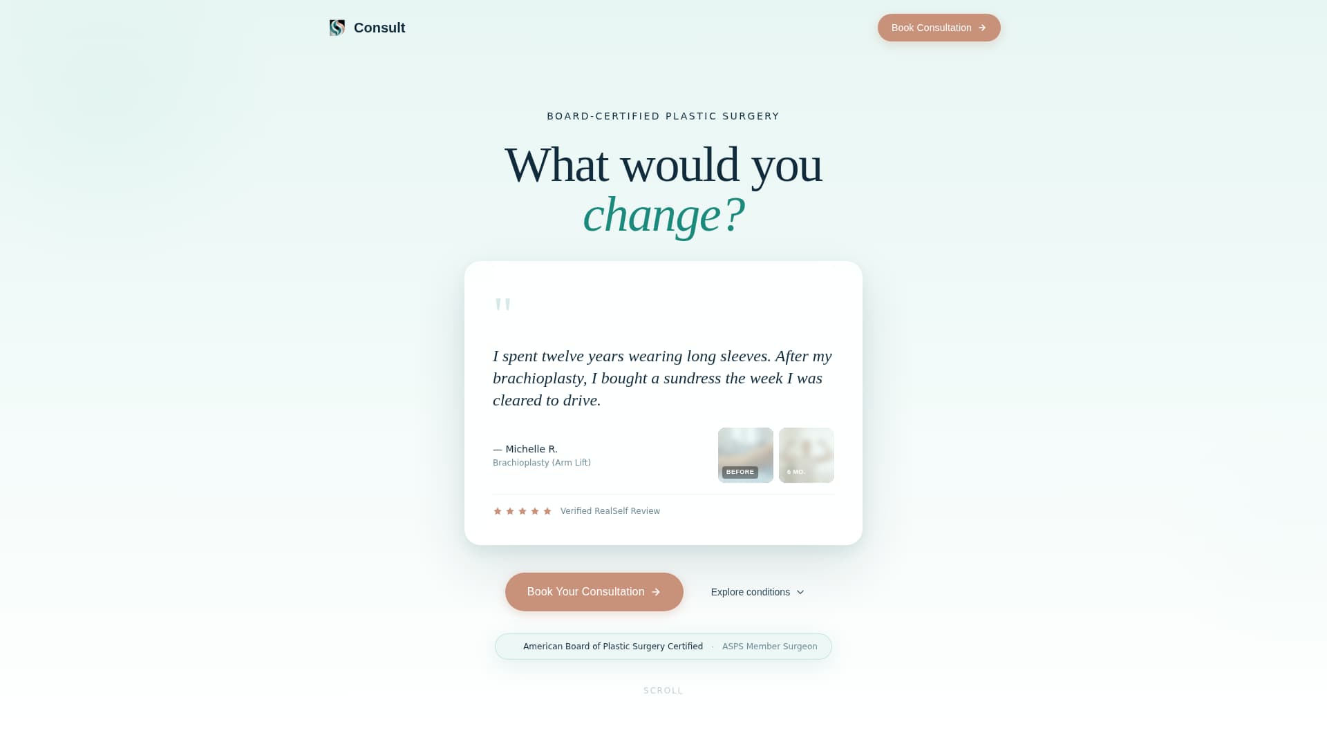 Consult - Transformative Surgeon Landing Page Template