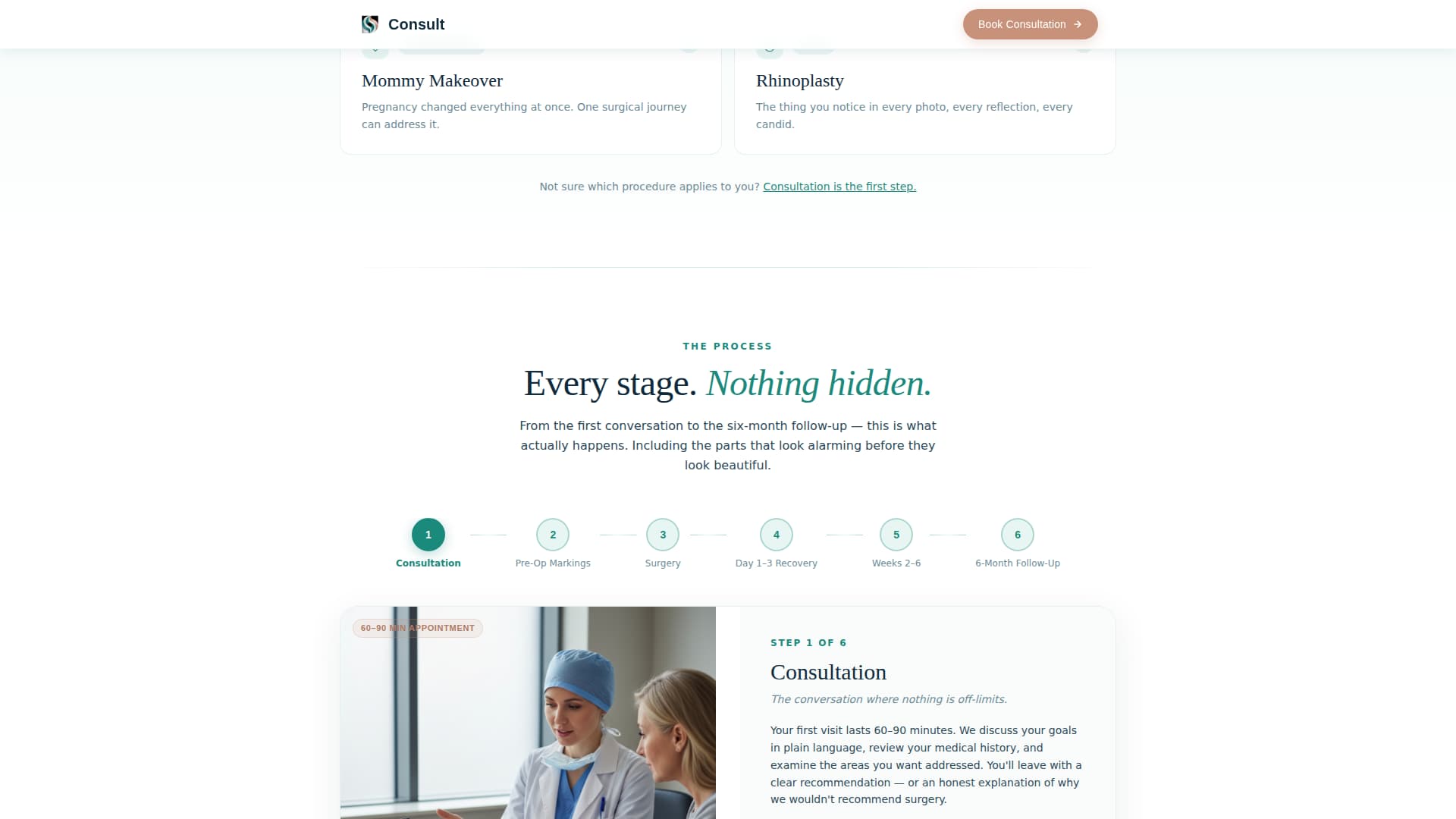 Consult - Transformative Surgeon Landing Page Template