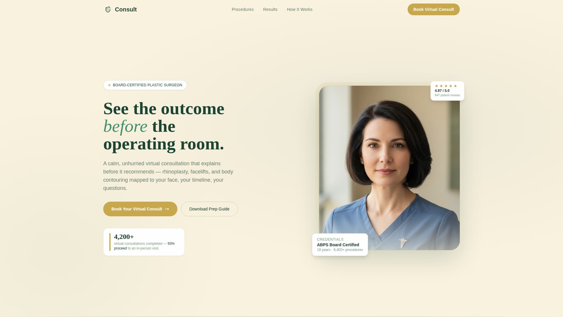 Consult - Trusted Surgeon Landing Page Template