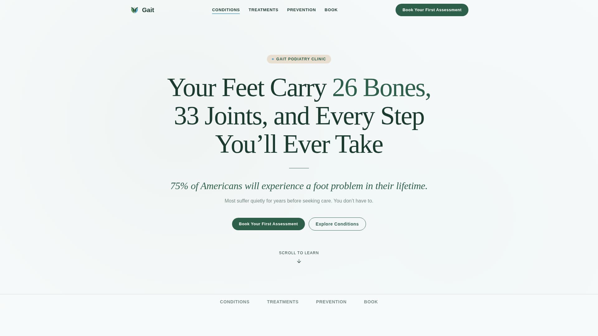 Podiatrist Booking Website Template
