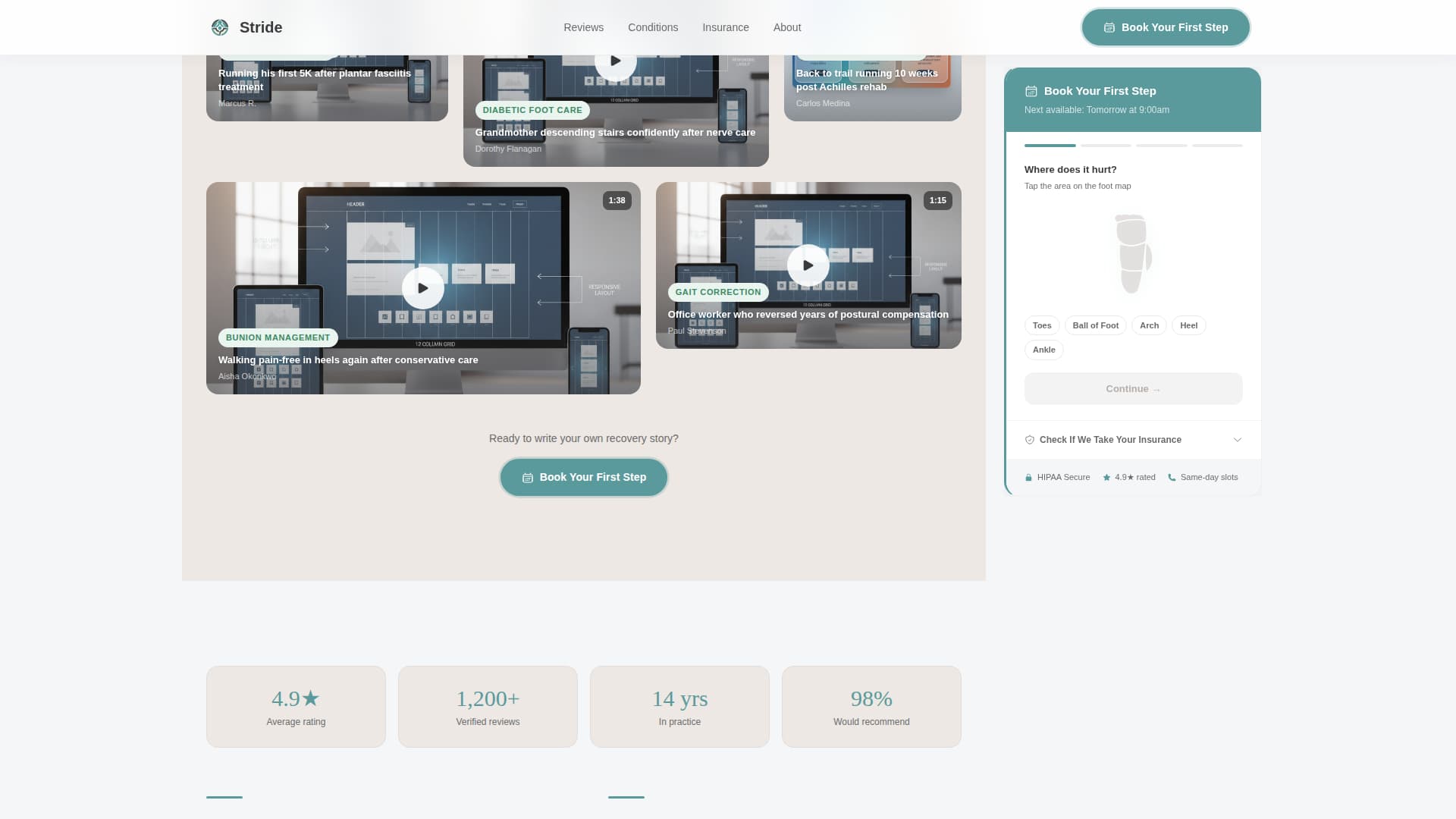Podiatrist Specialist Booking Website Template