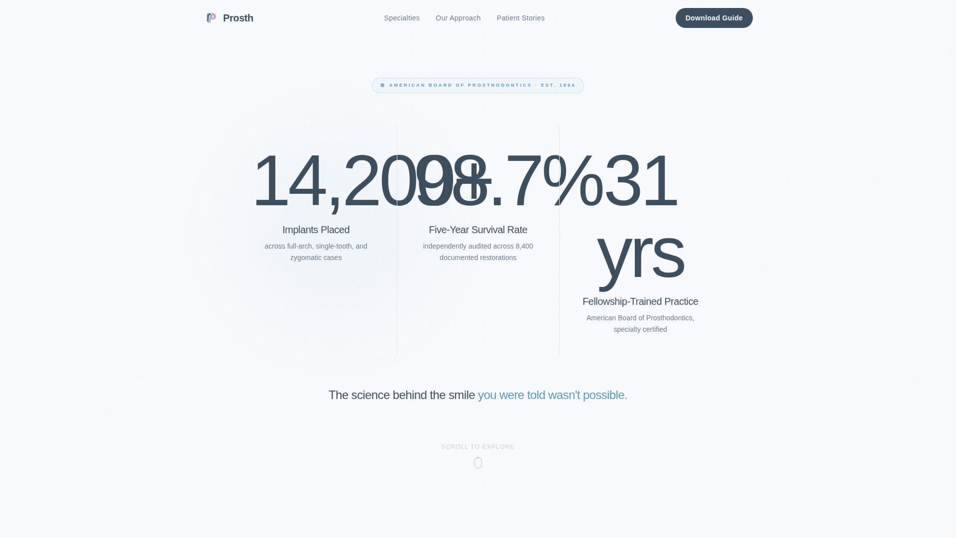 Prosthodontist Portfolio Website Template