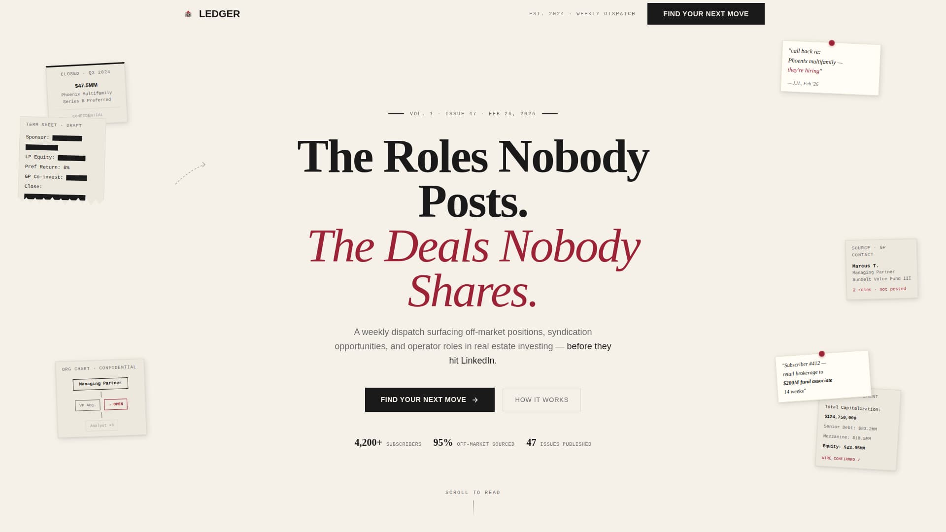 Ledger - Exclusive Real Estate Investing Landing Page Template